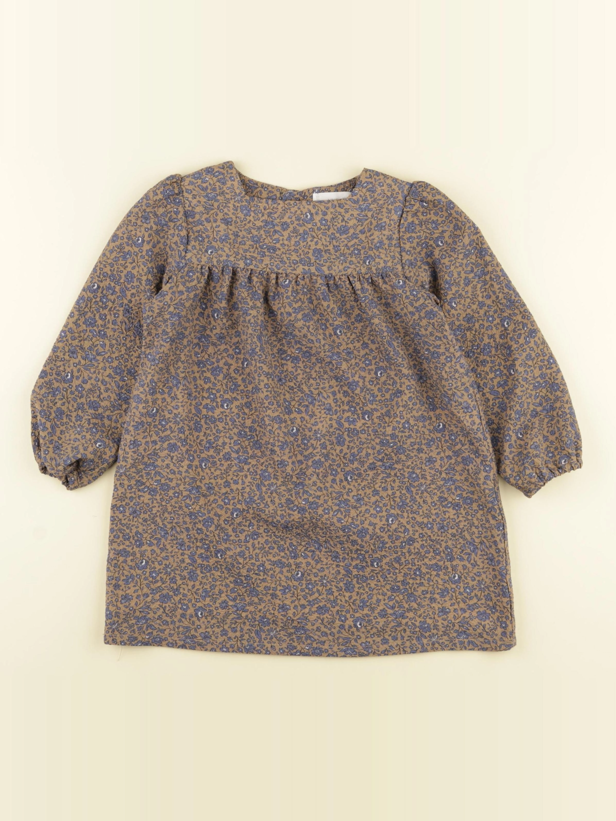 Mango - robe marron, bleu - 2/3 ans