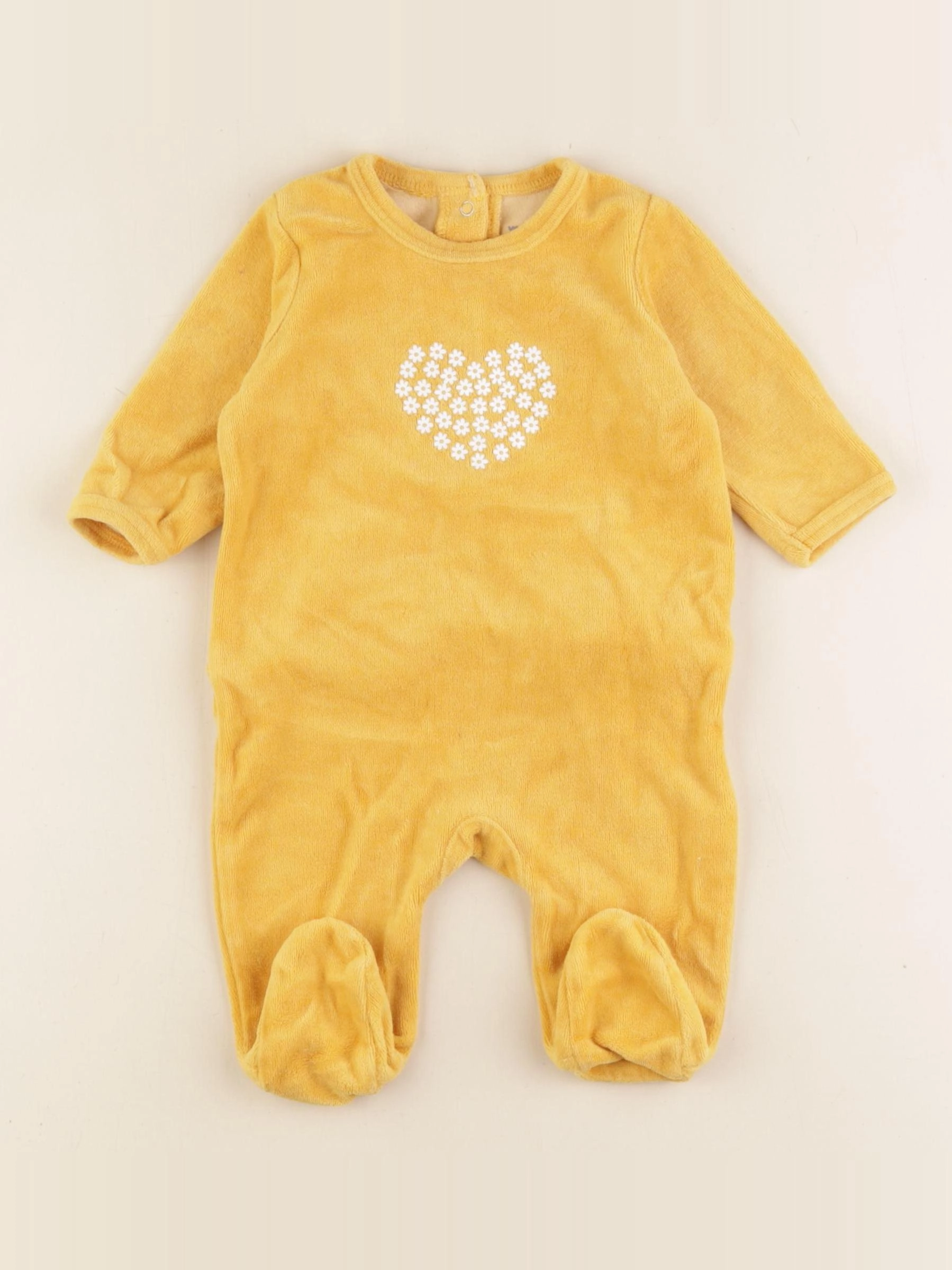 Vertbaudet - pyjama velours jaune - 3 mois