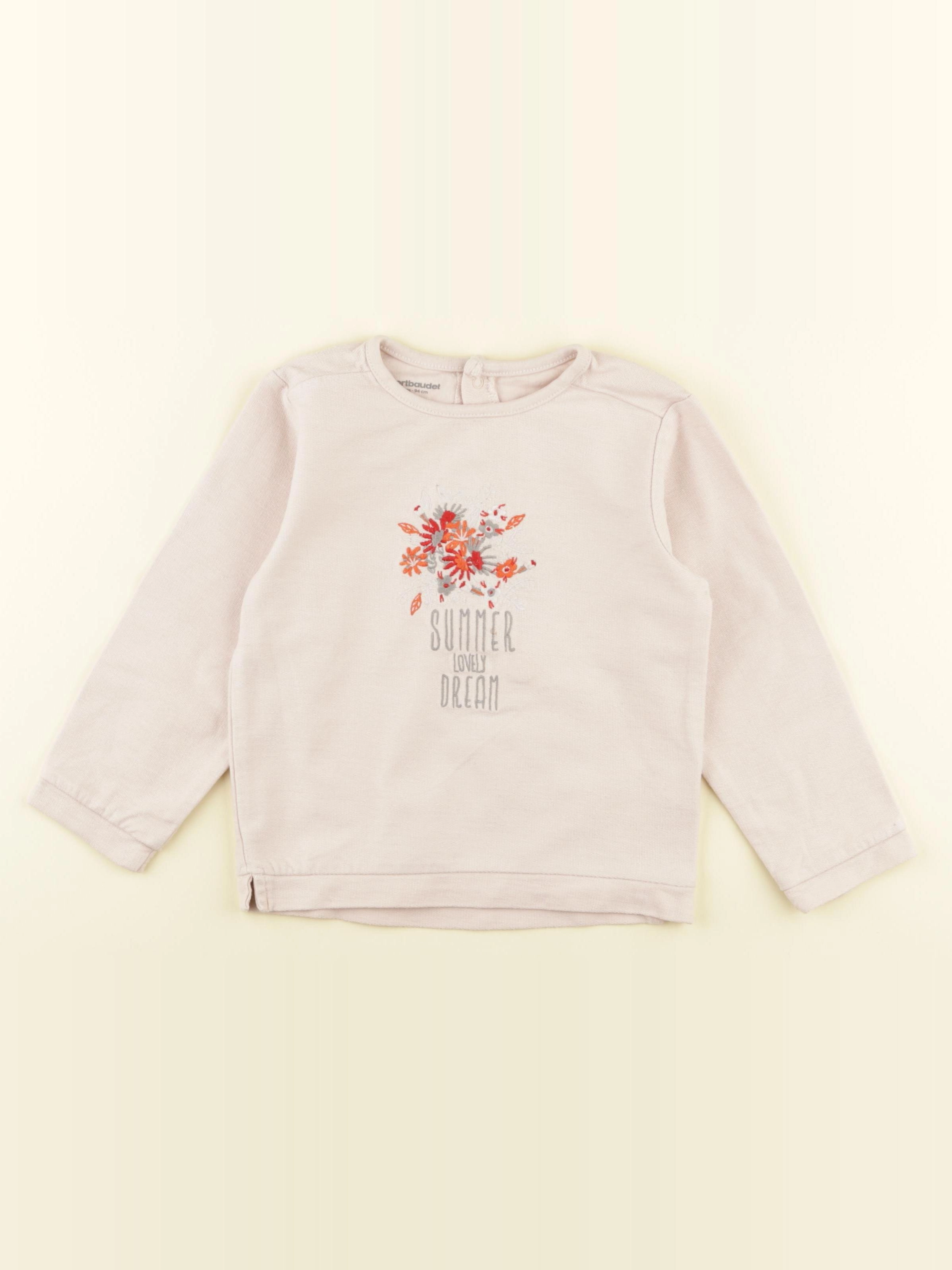 Vertbaudet - sweat rose - 3 ans