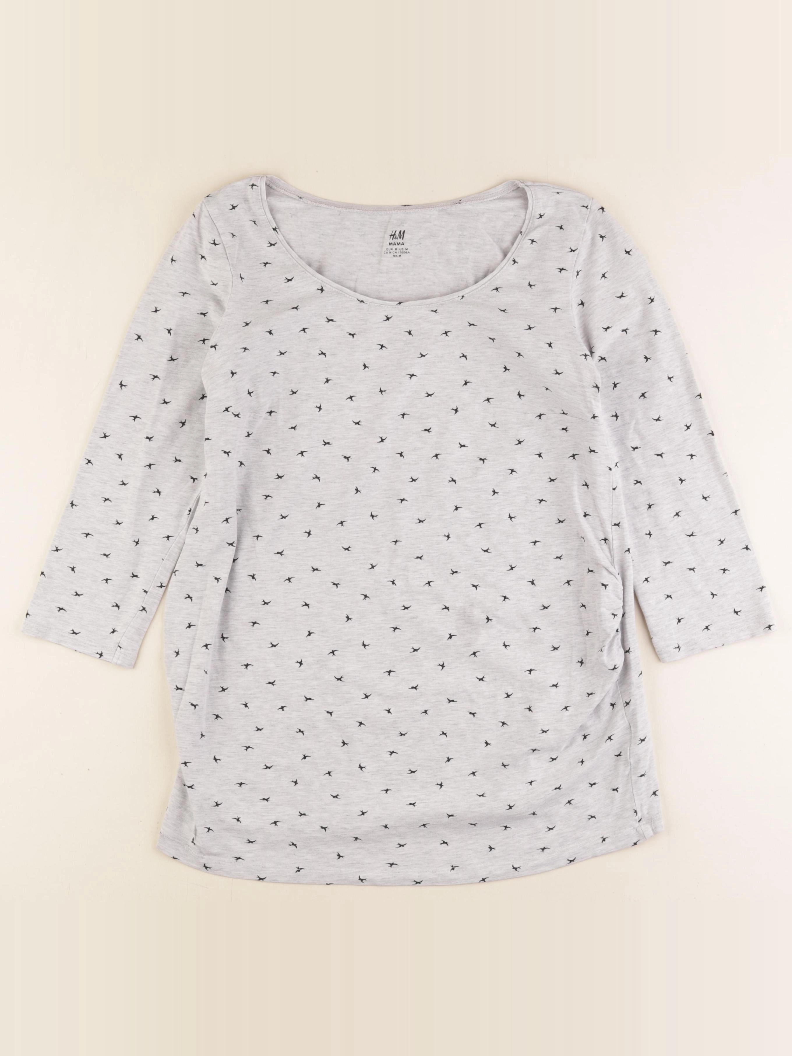 H&M - tee-shirt grossesse gris - 40 à 42