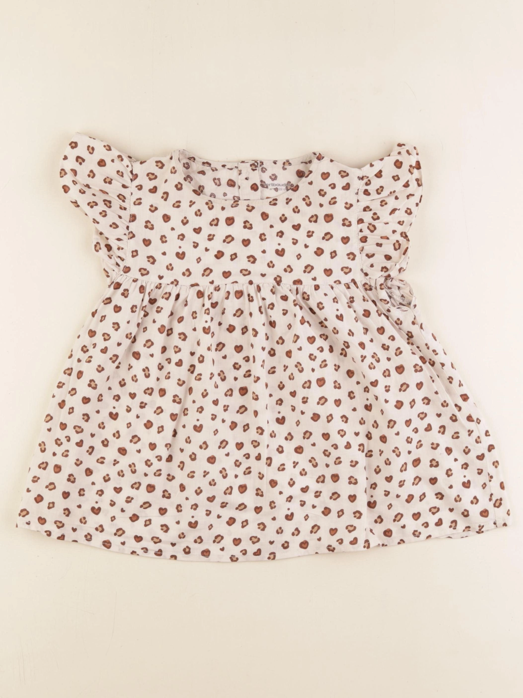 Vertbaudet - blouse beige - 7 ans