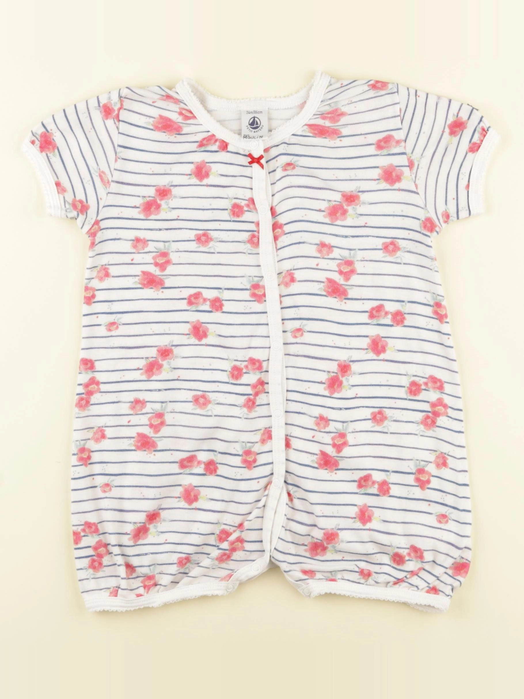 Petit Bateau - pyjama coton blanc - 24 mois