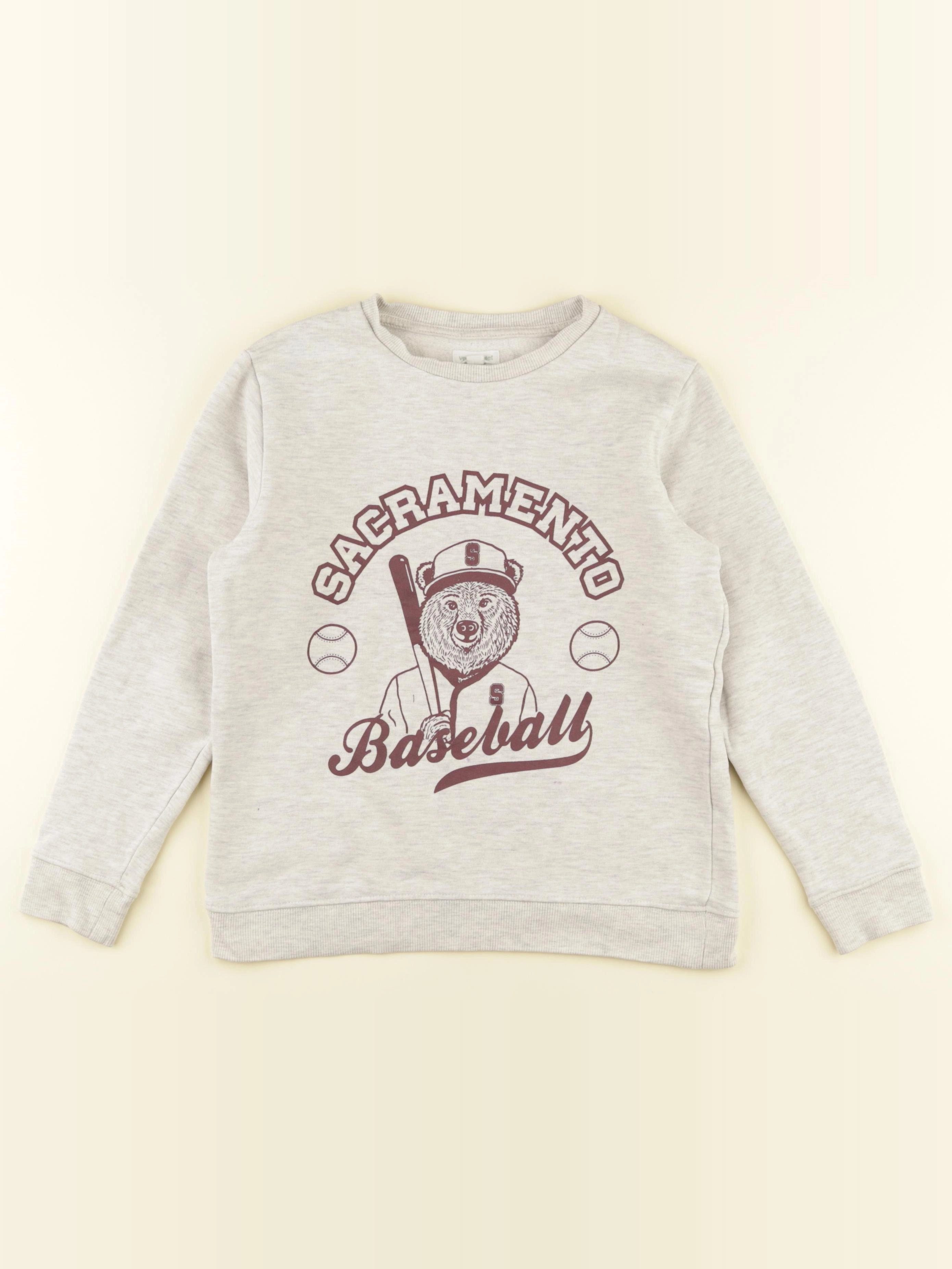 Vertbaudet - sweat gris - 10 ans