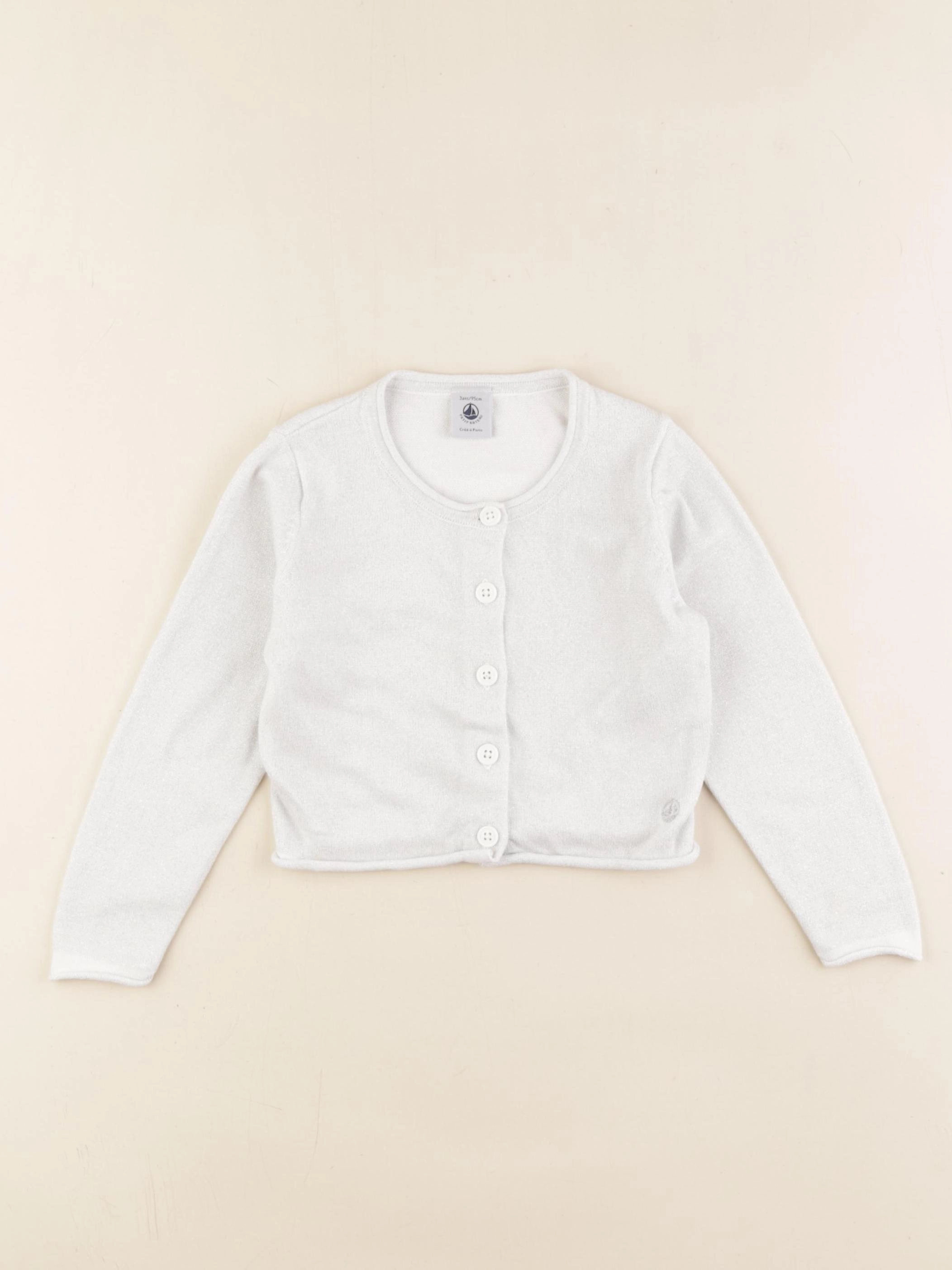 Petit Bateau - gilet gris, argent - 3 ans