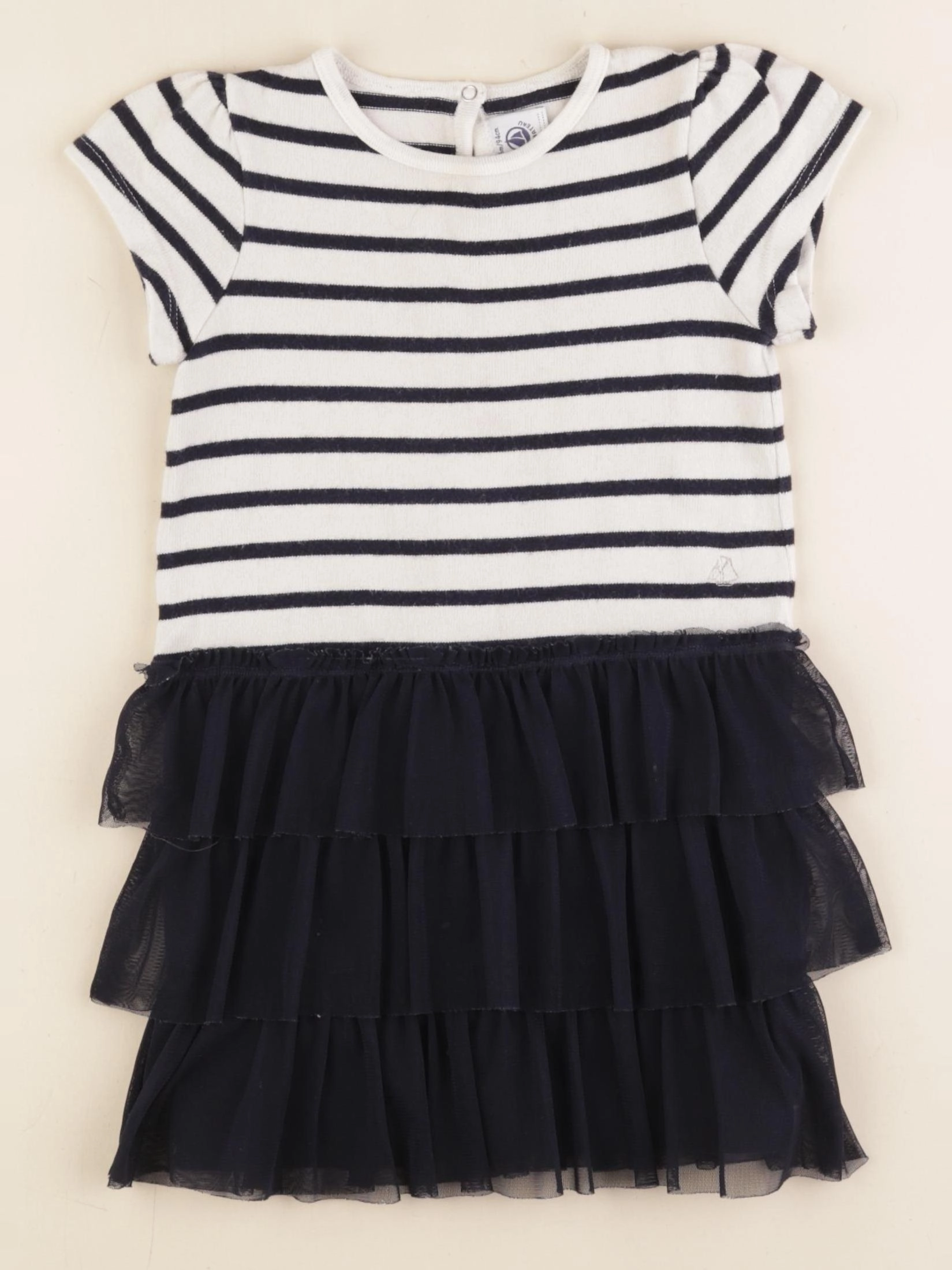 Petit Bateau - robe bleu, blanc - 36 mois