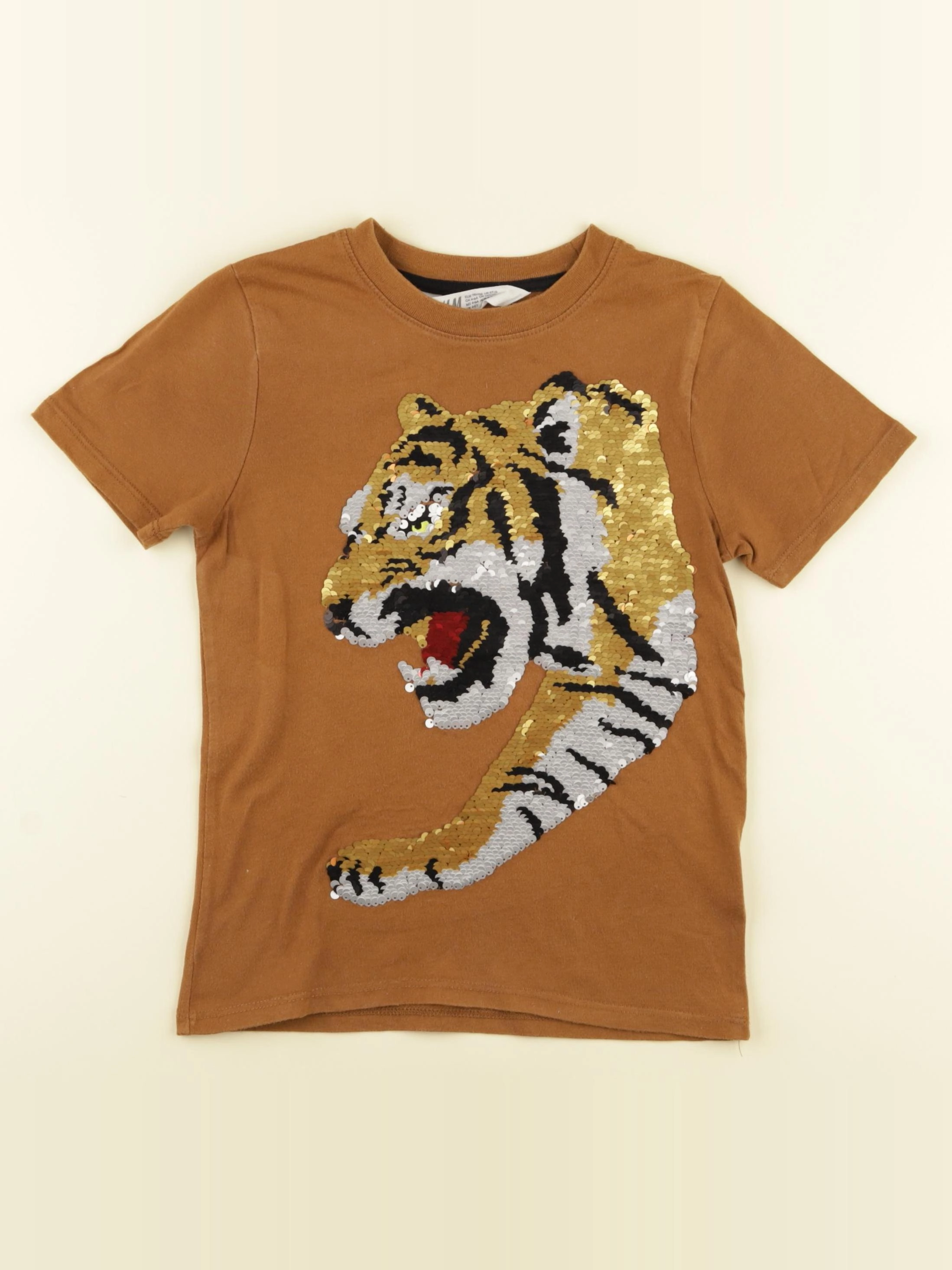 H&M - tee-shirt marron - 4/6 ans