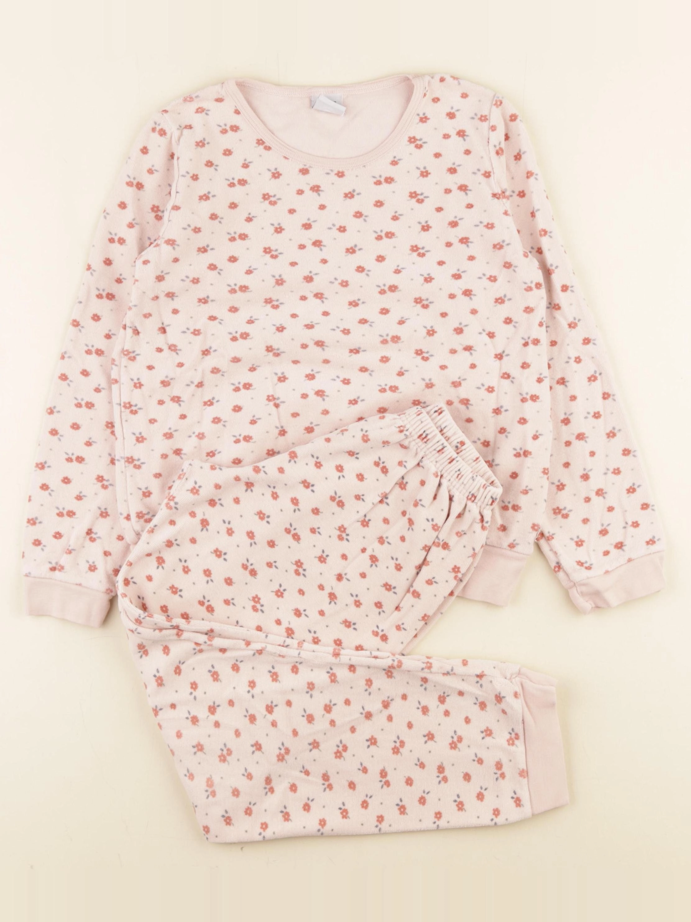 Petit Bateau - pyjama velours rose - 8 ans