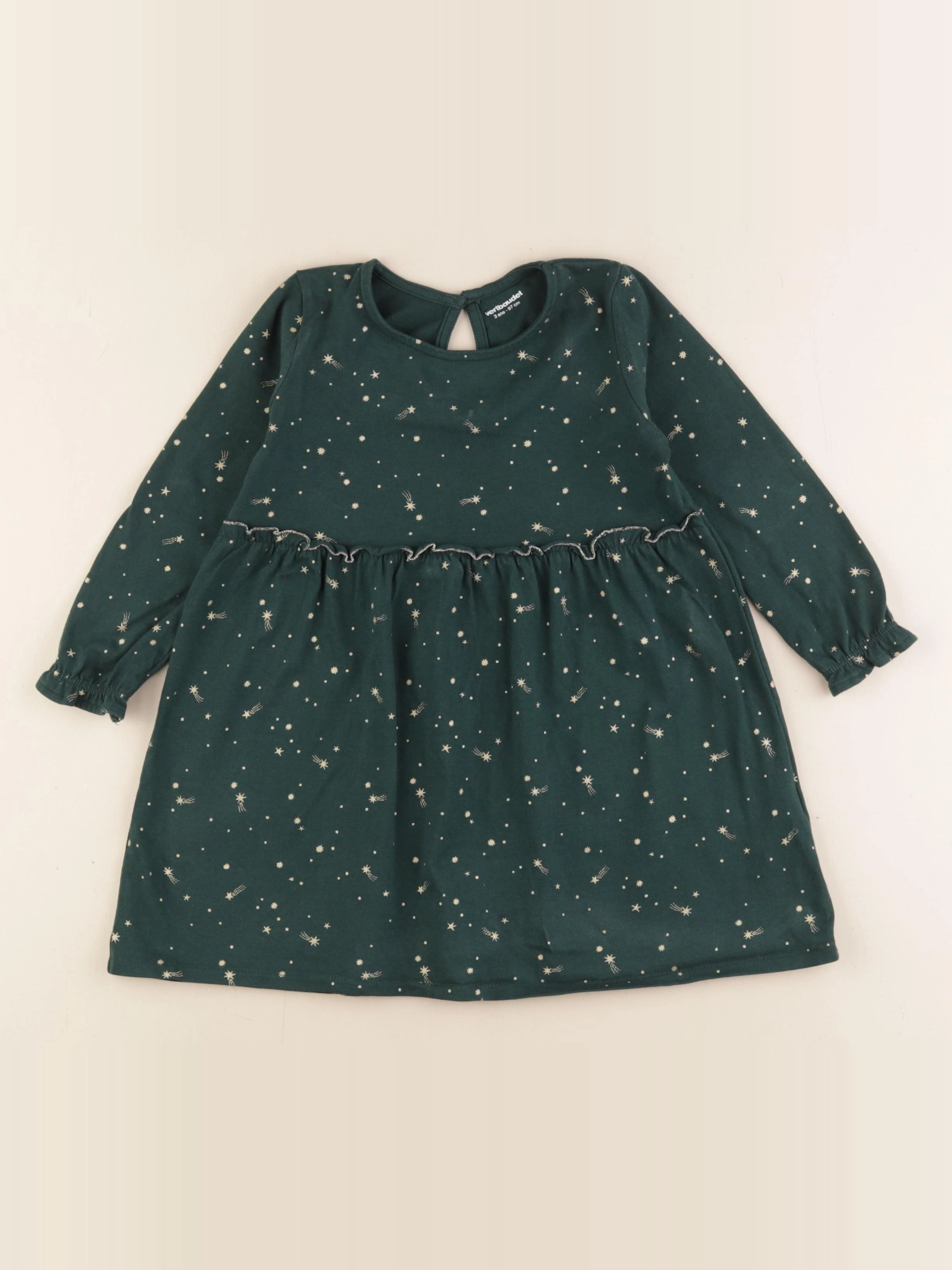 Vertbaudet - robe vert, or - 3 ans