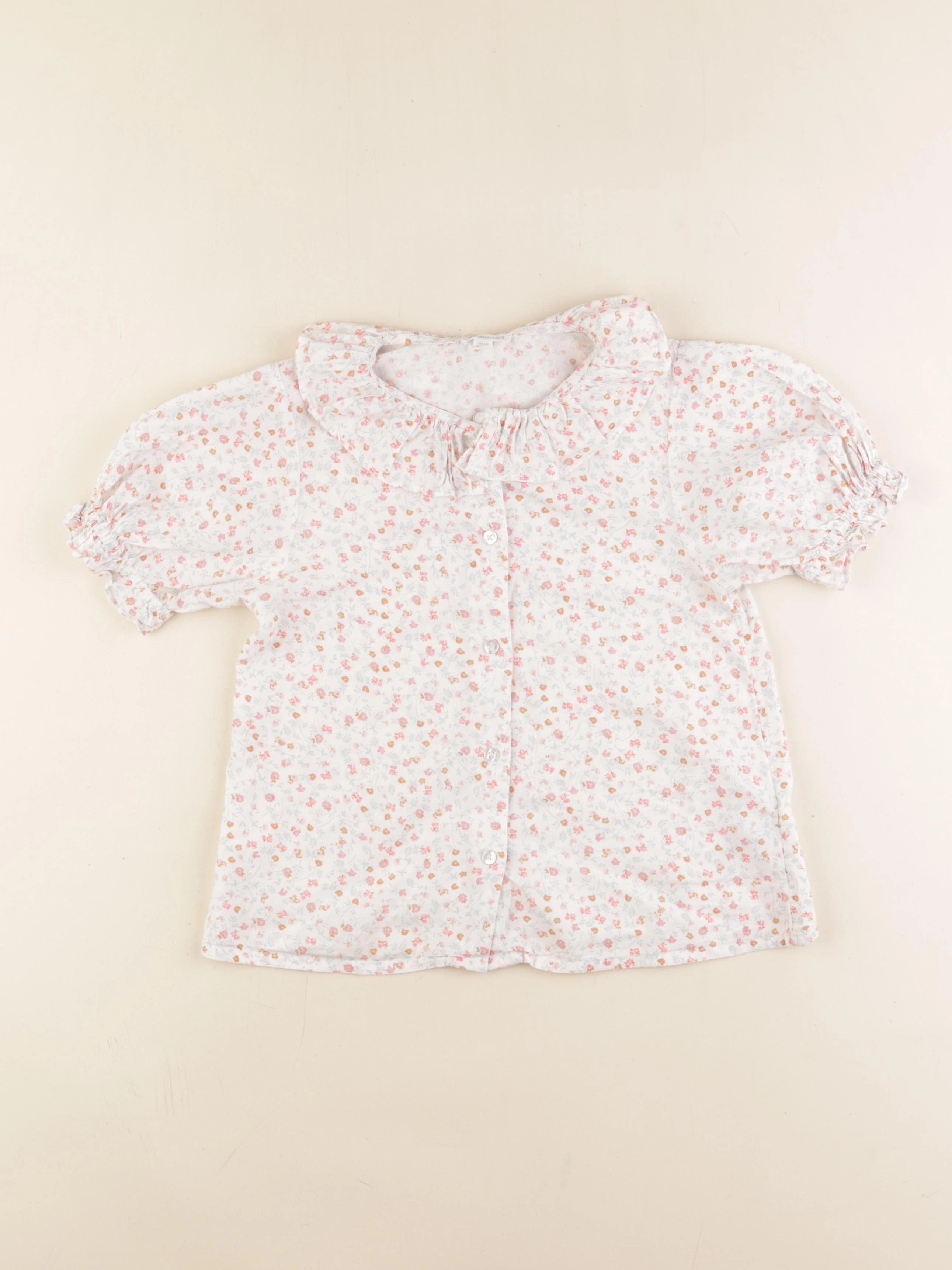 Vertbaudet - blouse blanc, rose - 8 ans