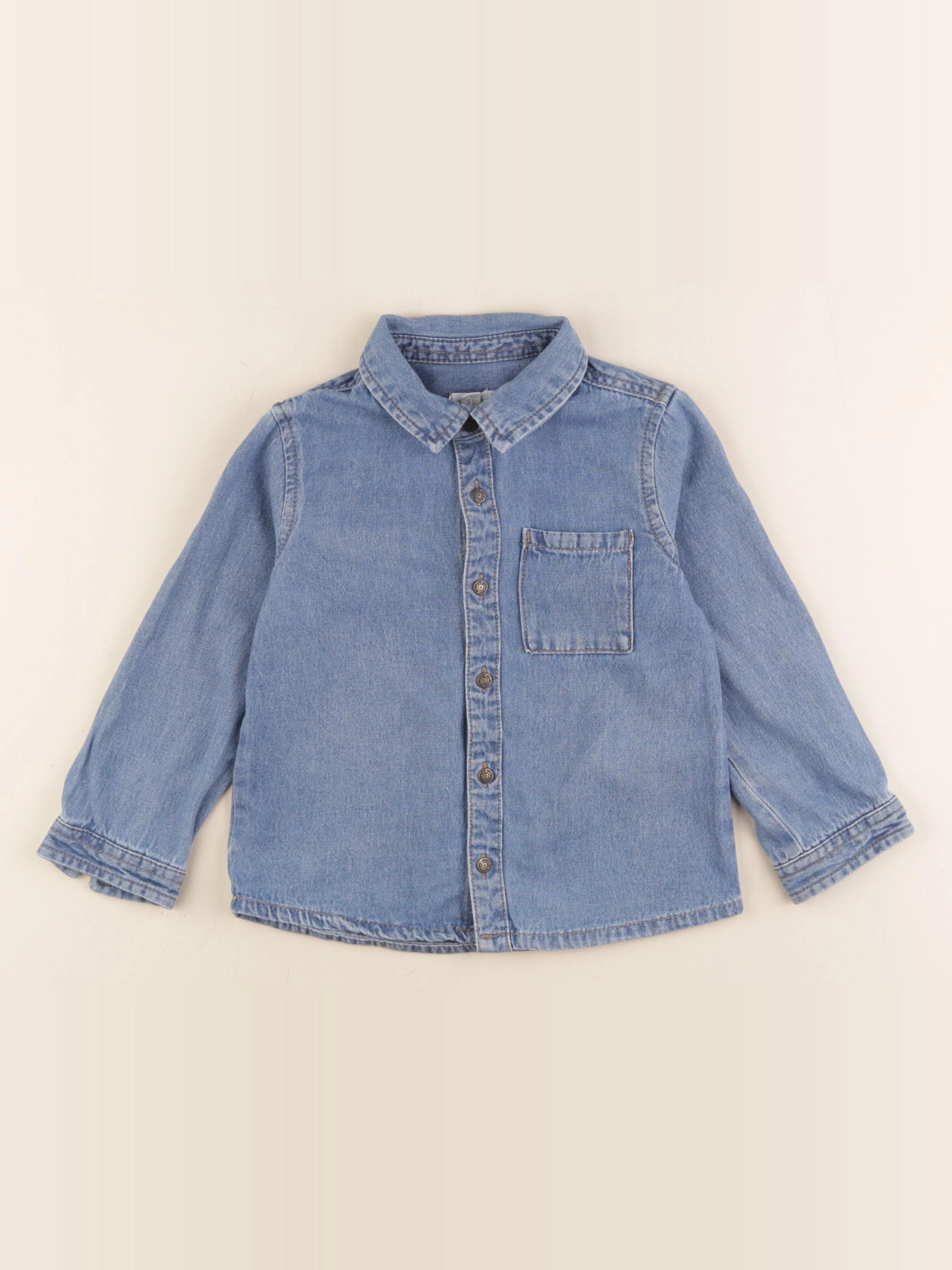 Vertbaudet - chemise bleu - 36 mois