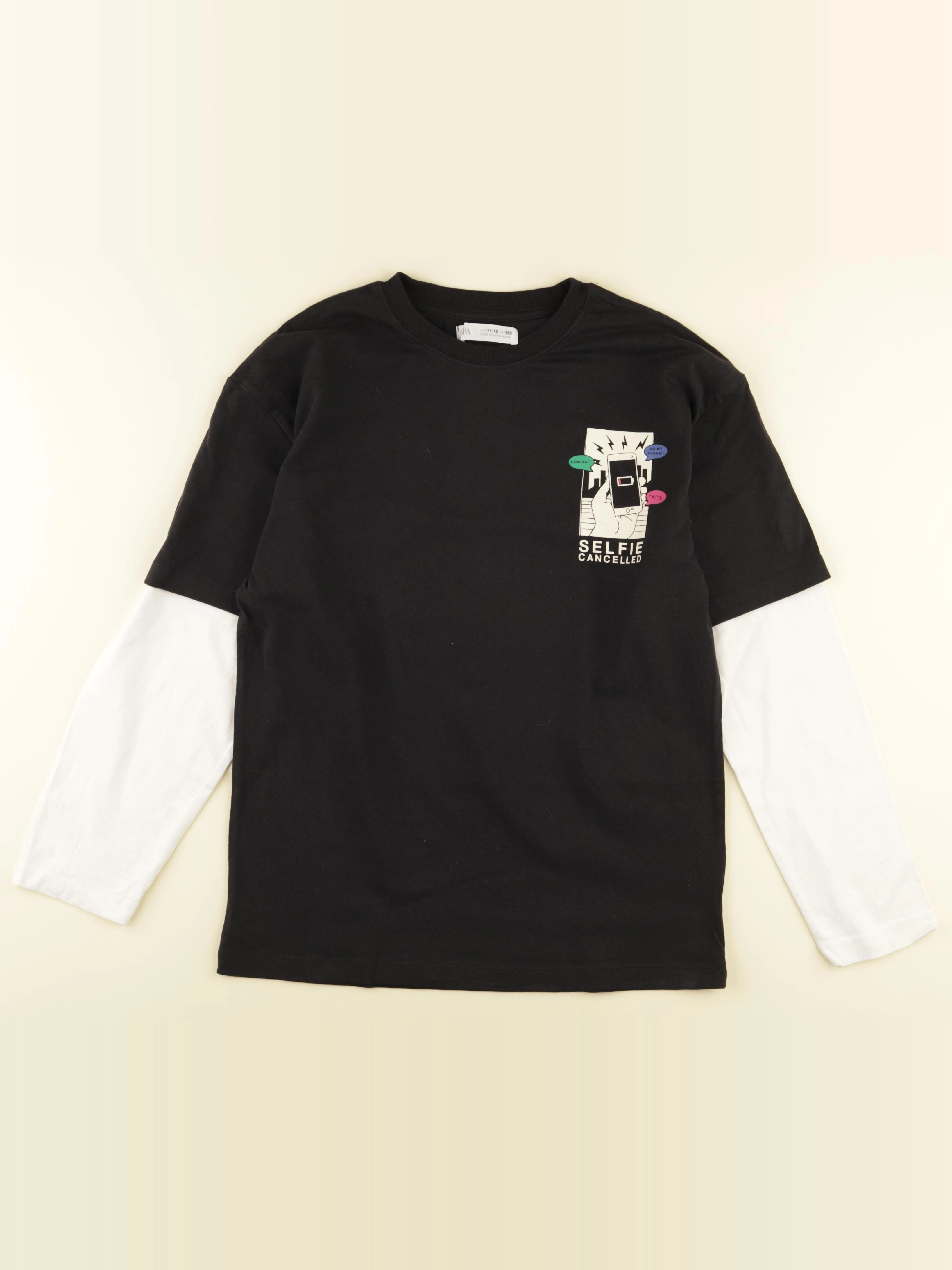 Zara - tee-shirt imprimé au dos noir, blanc - 11/12 ans
