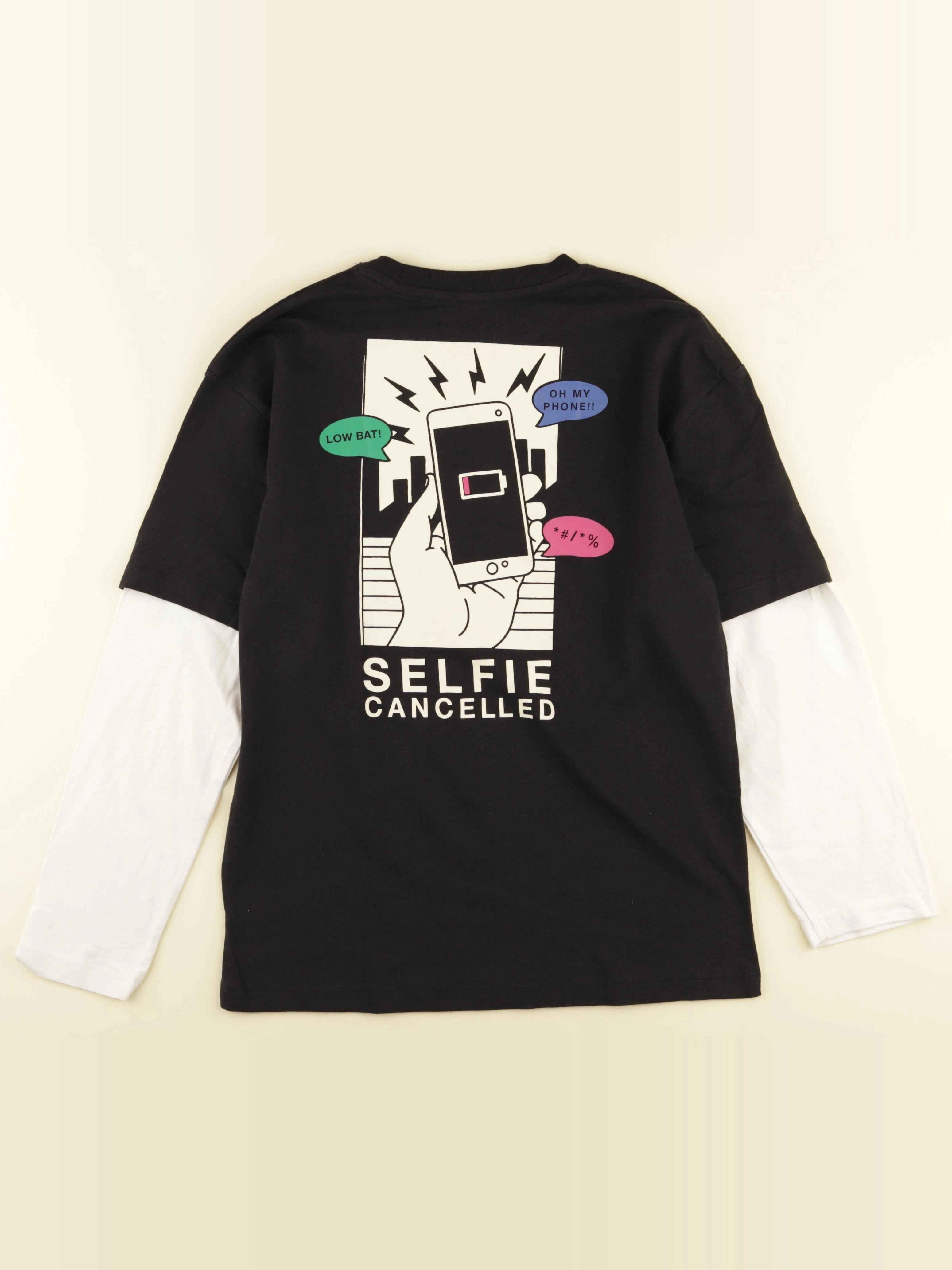 Zara - tee-shirt imprimé au dos noir, blanc - 11/12 ans