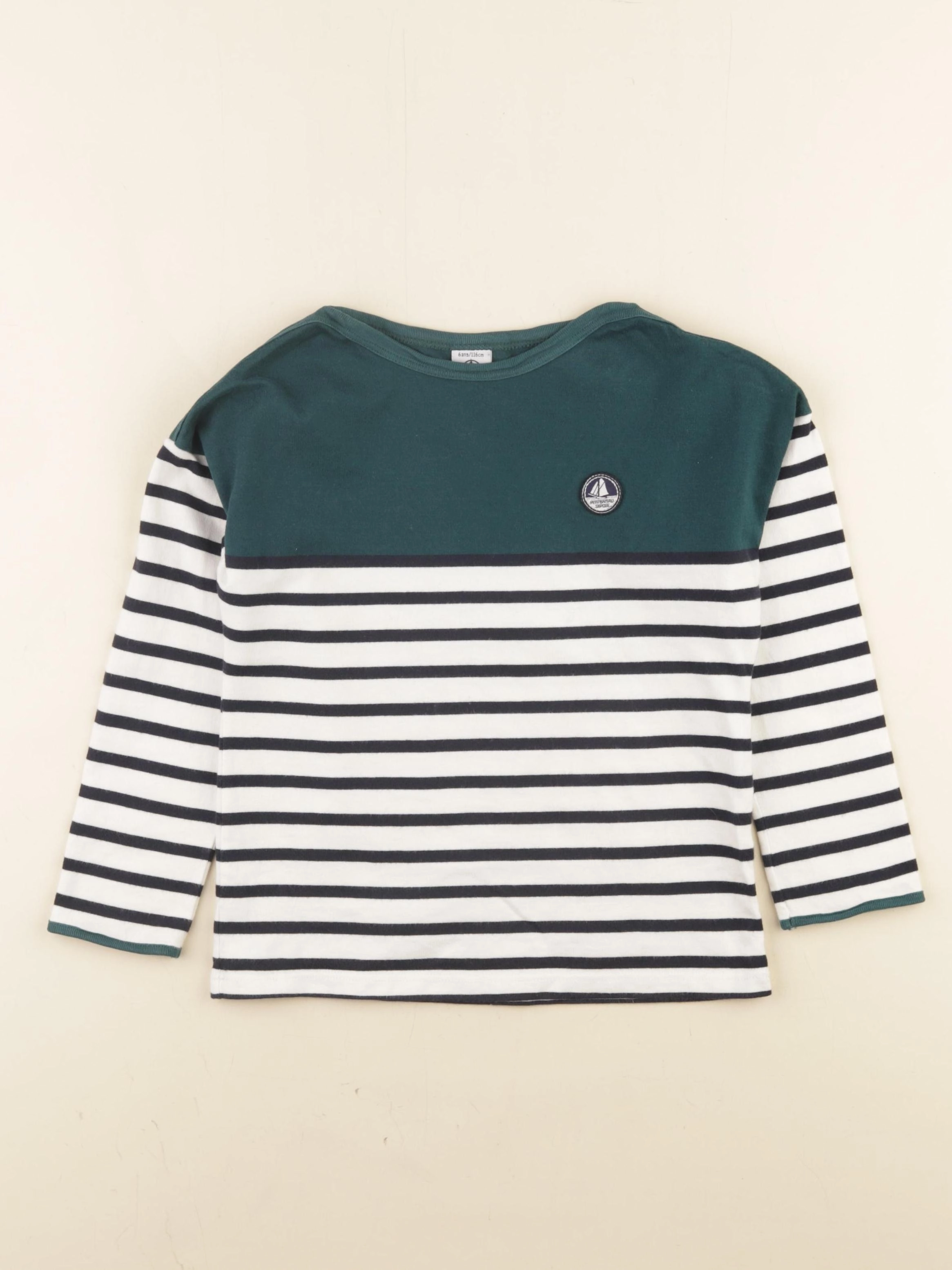 Petit Bateau - tee-shirt bleu, vert - 6 ans