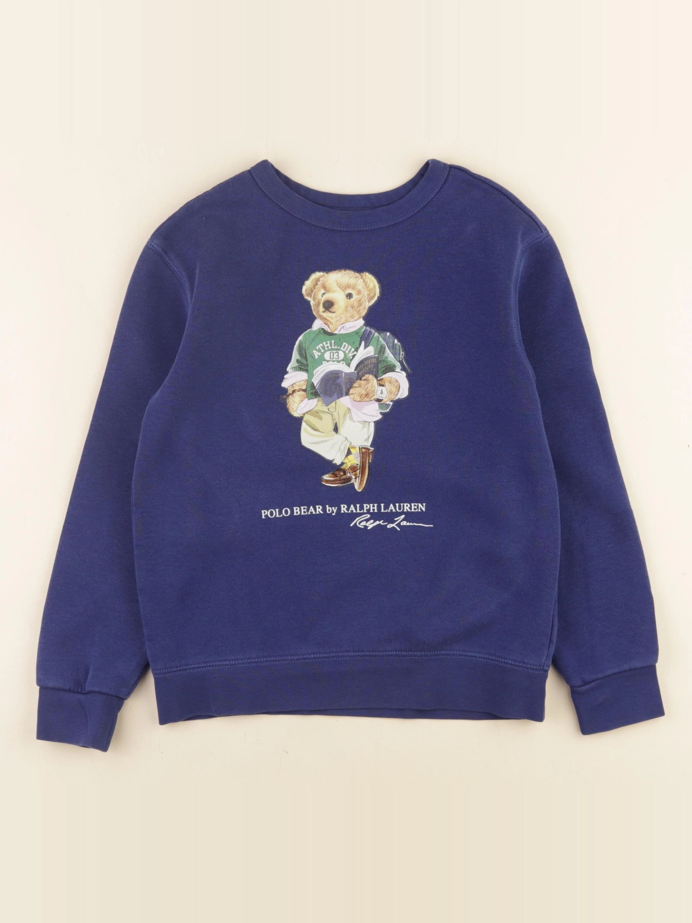 Ralph Lauren - sweat bleu - 7 ans