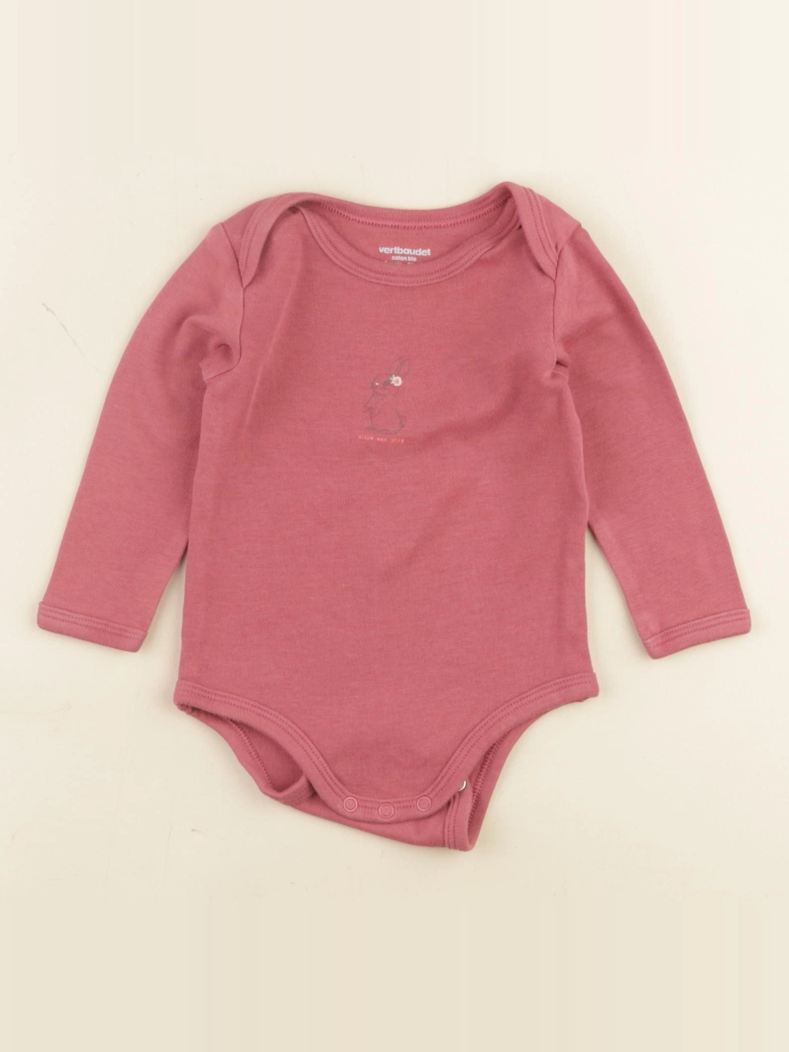 Vertbaudet - body rose - 9 mois