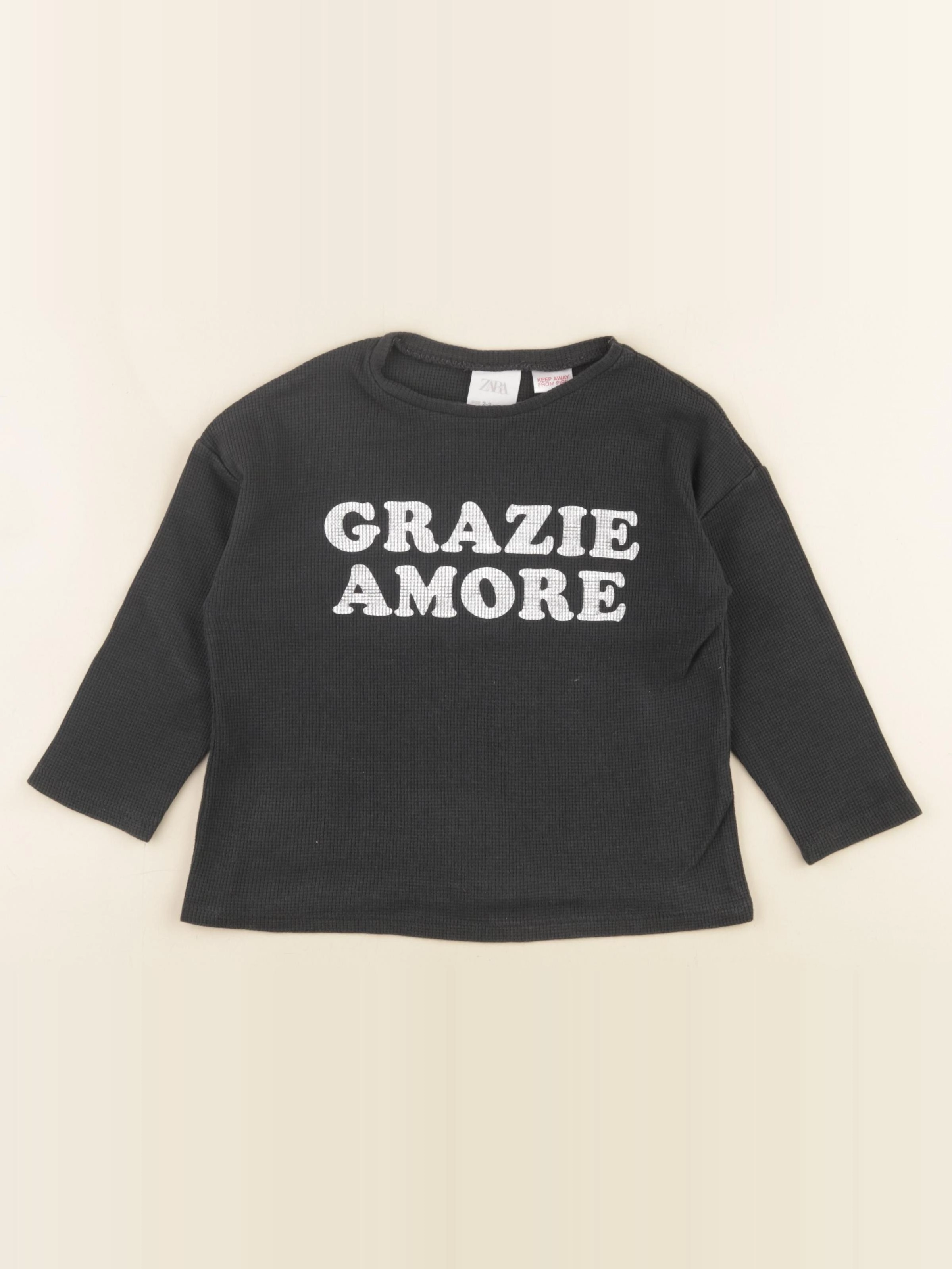 Zara - tee-shirt noir - 2/3 ans
