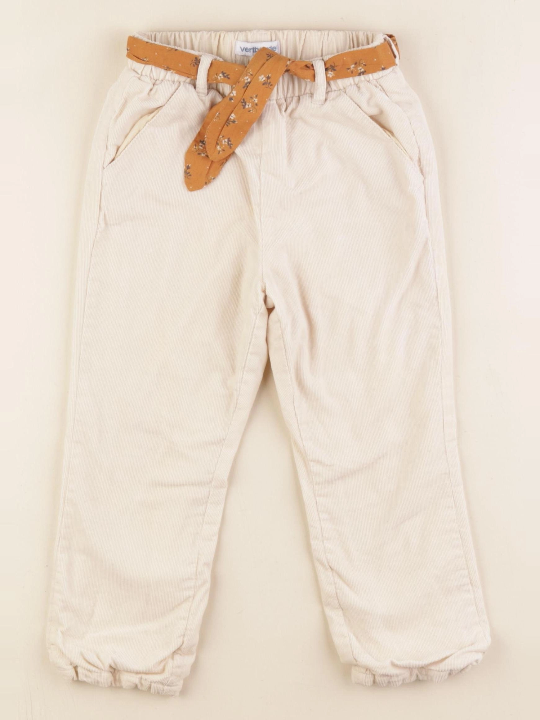 Vertbaudet - pantalon doublé beige - 36 mois