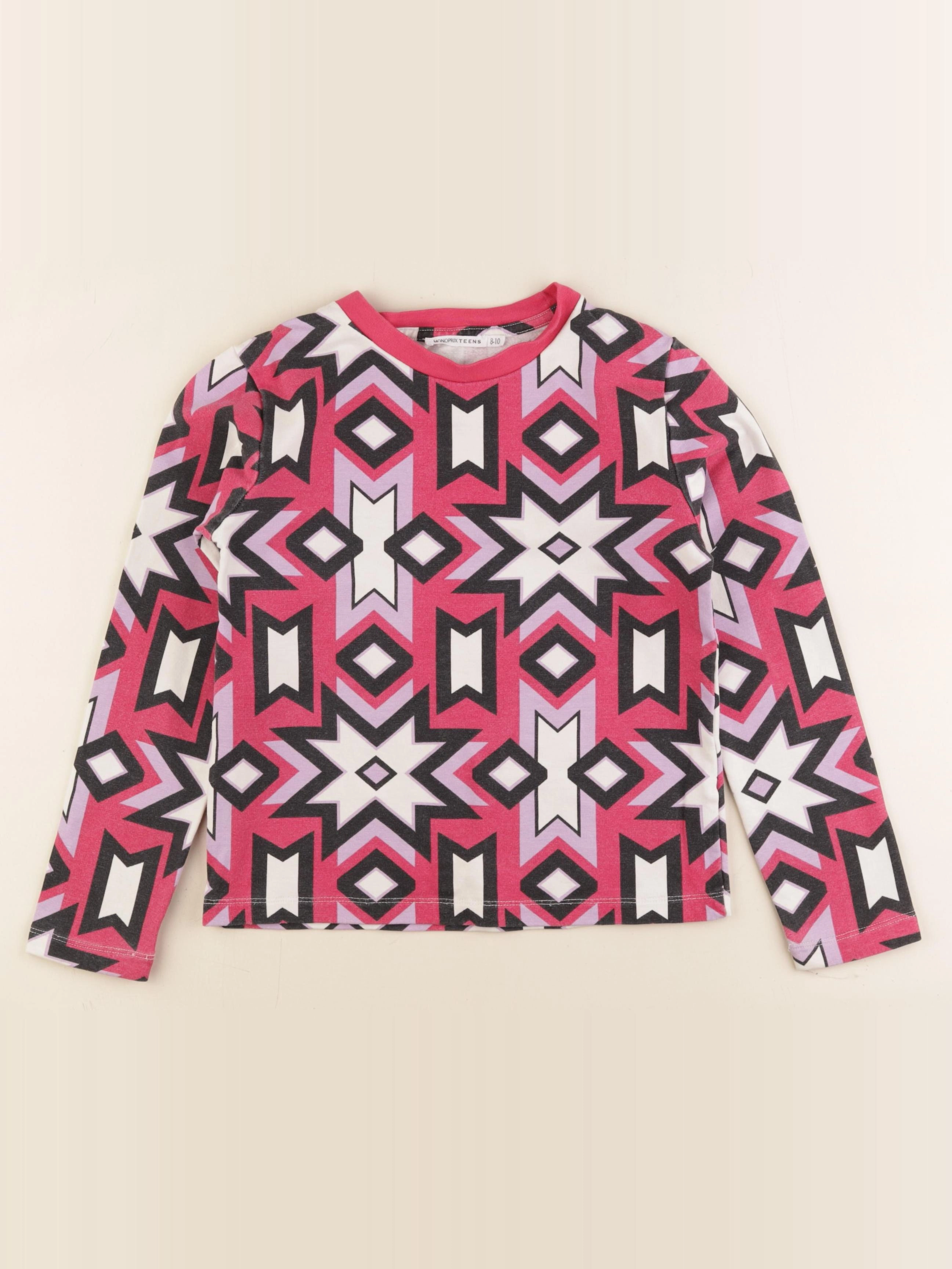 Monoprix - tee-shirt rose - 8/10 ans