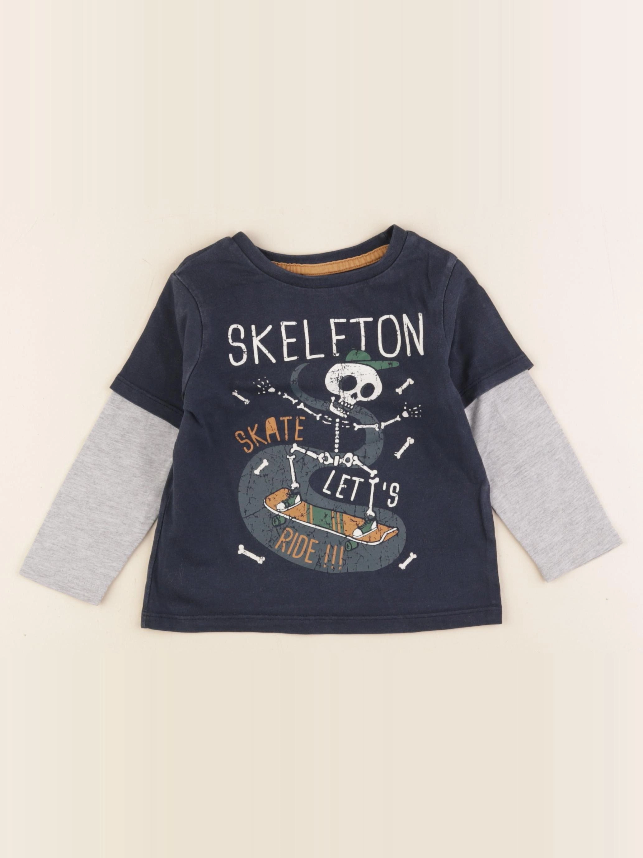 Vertbaudet - tee-shirt bleu - 2 ans