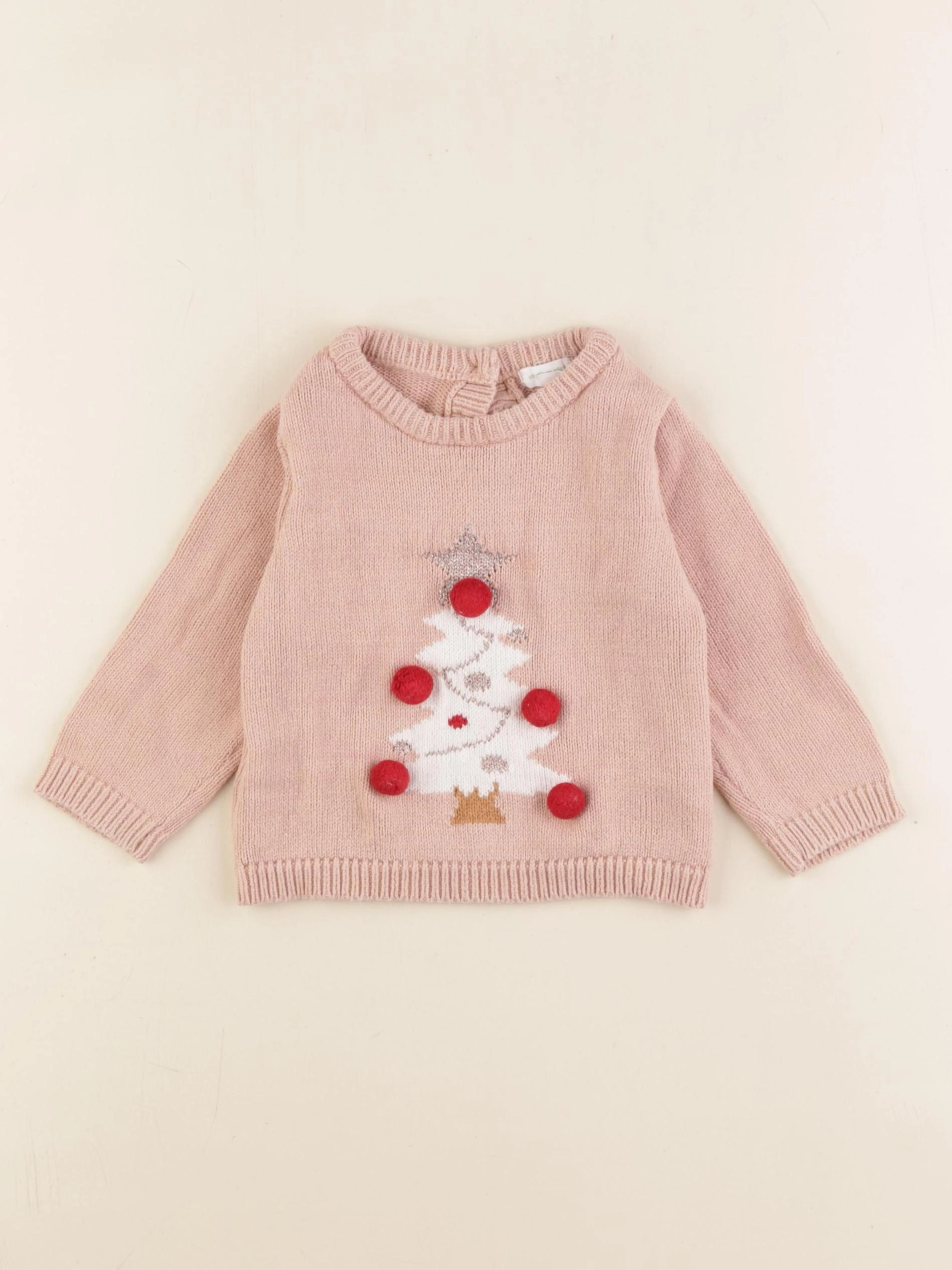 Vertbaudet - pull rose - 9 mois