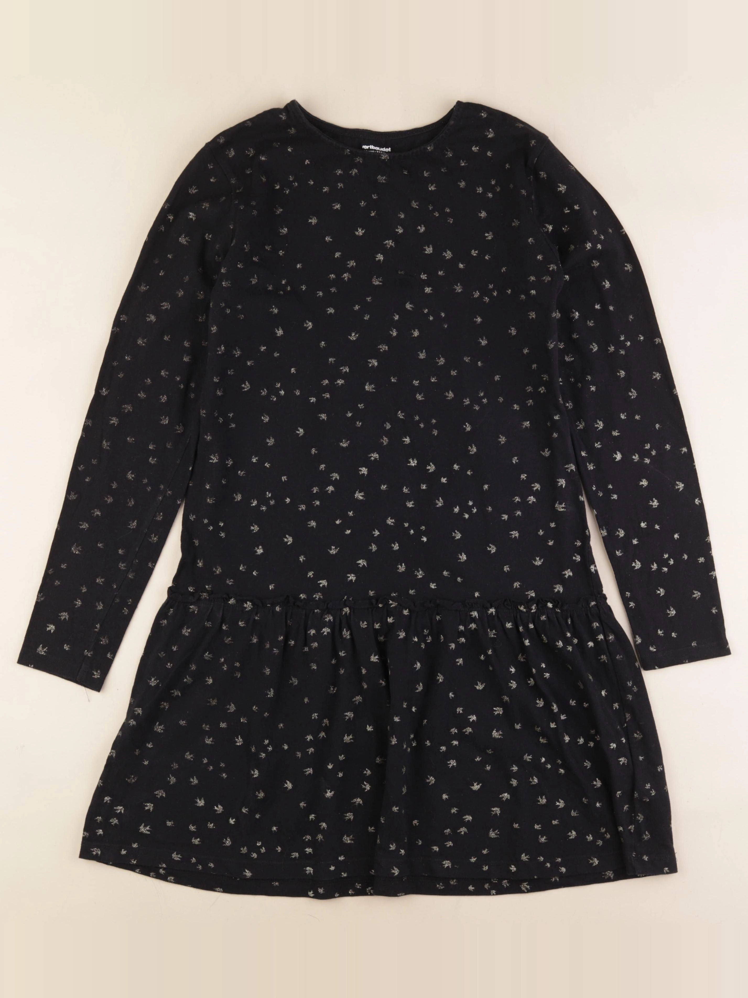 Vertbaudet - robe noir, or - 12 ans