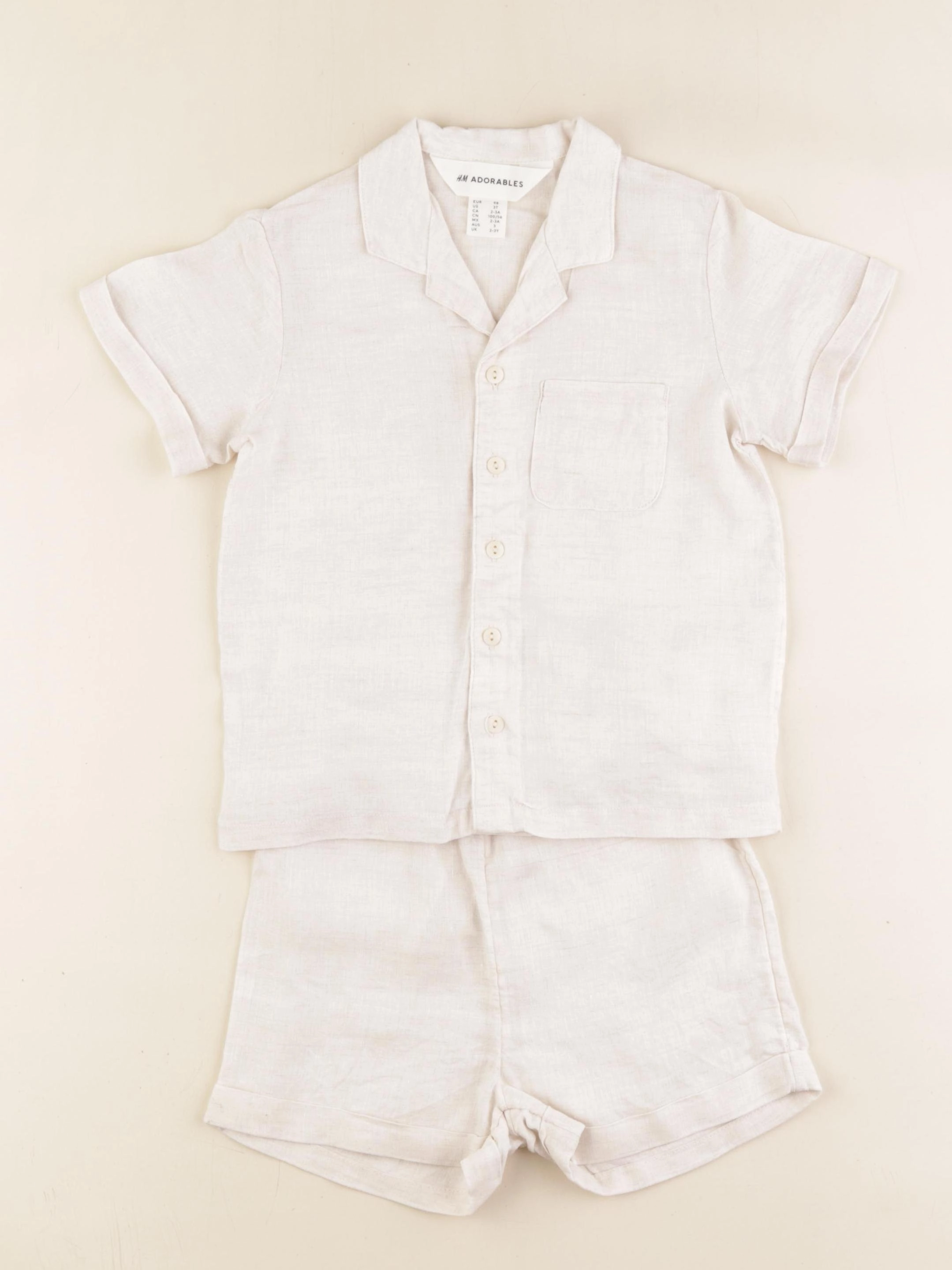 H&M - ensemble beige - 2/3 ans