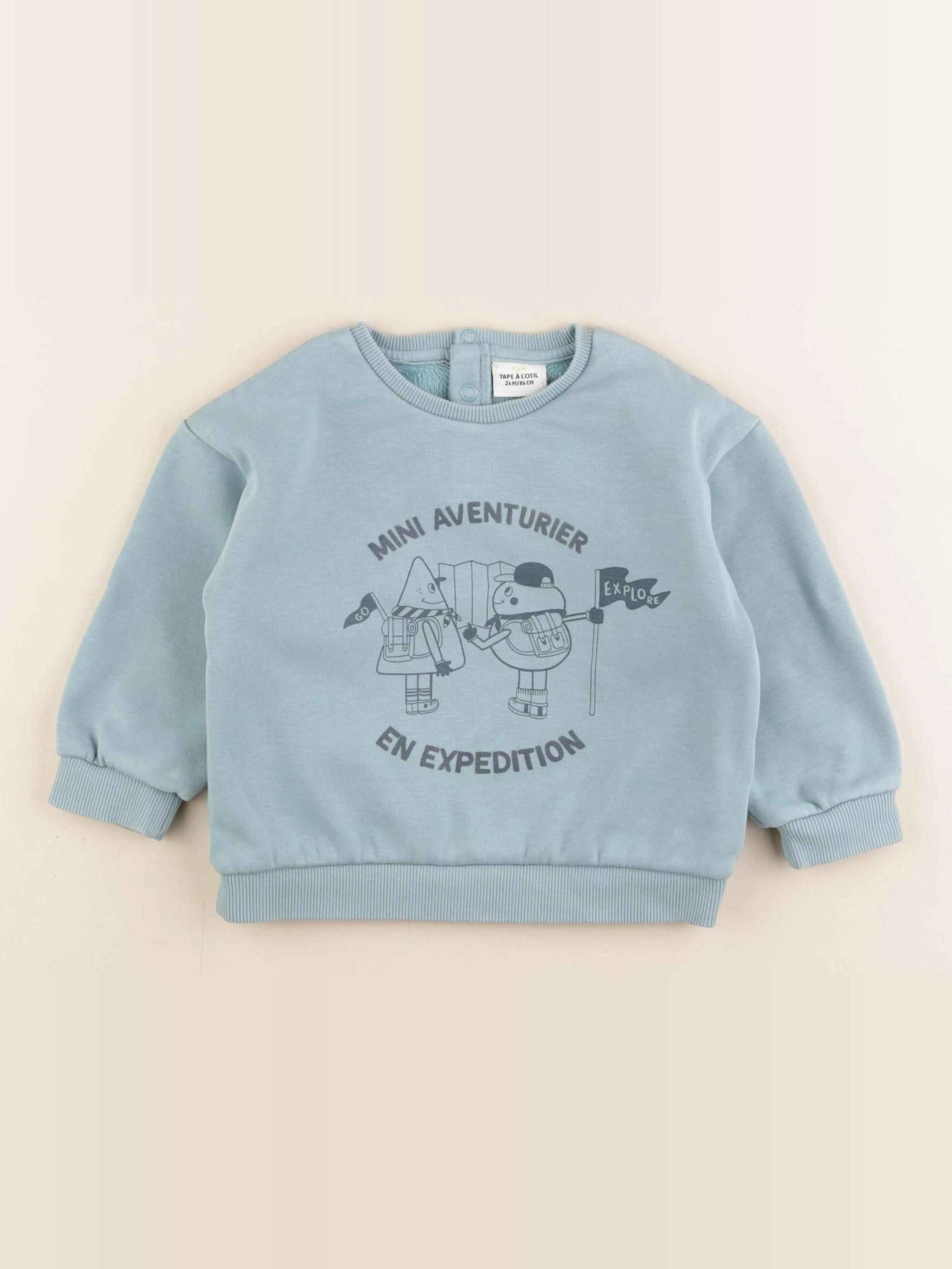 Tape à l'oeil - sweat bleu - 24 mois