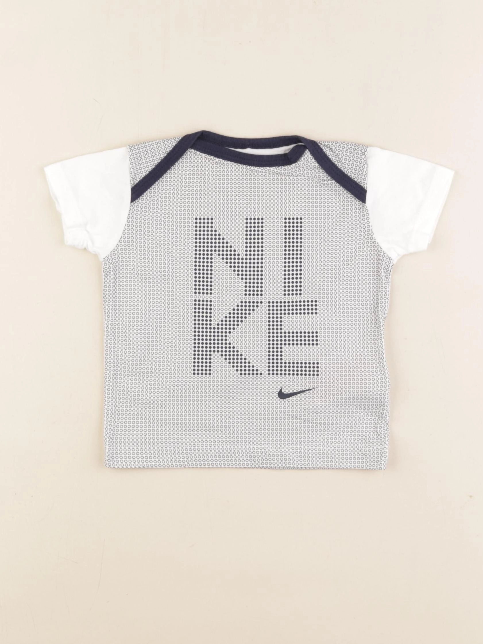 Nike - tee-shirt blanc, bleu - 6/9 mois