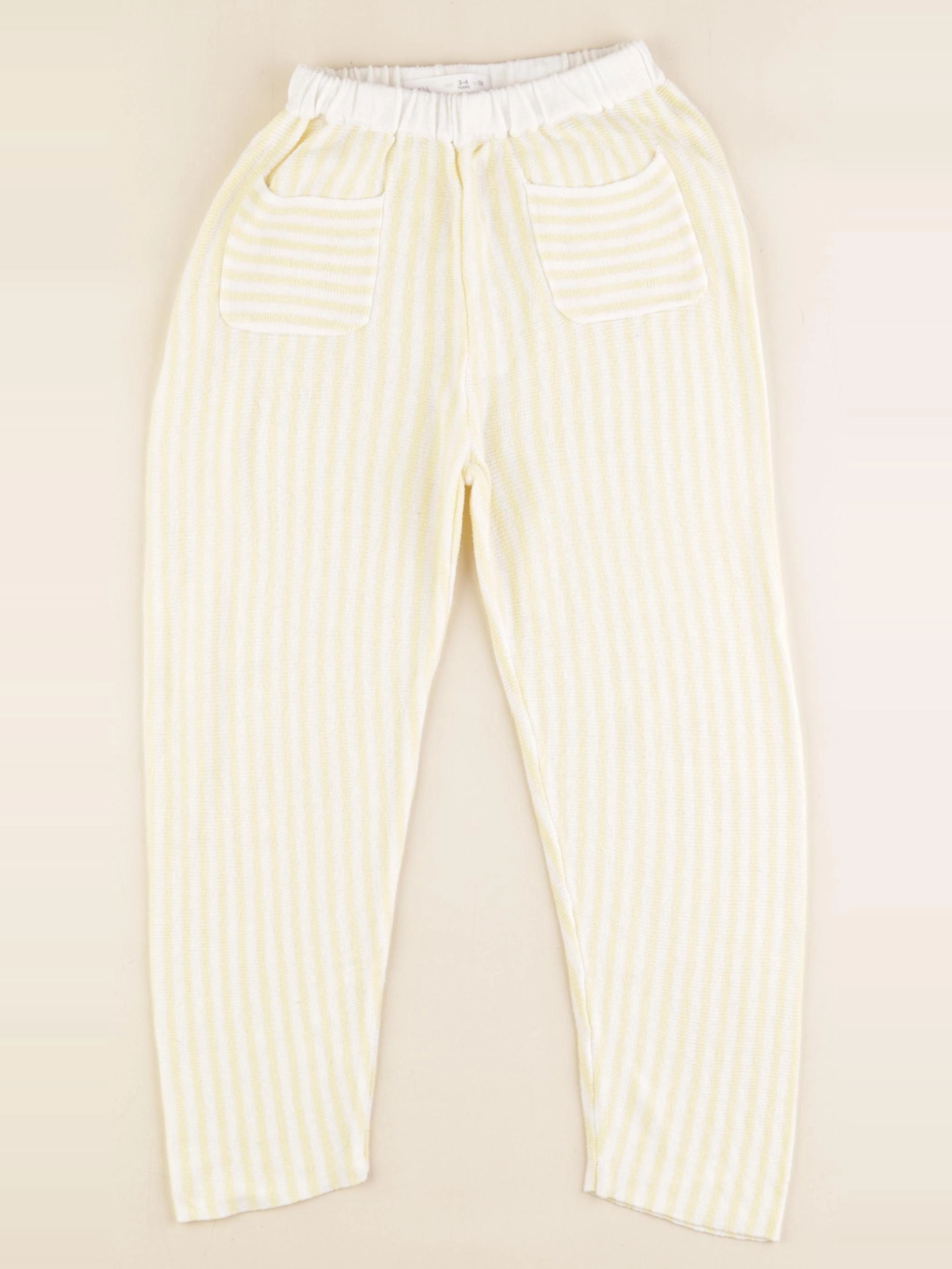 Zara - pantalon blanc, jaune - 3/4 ans