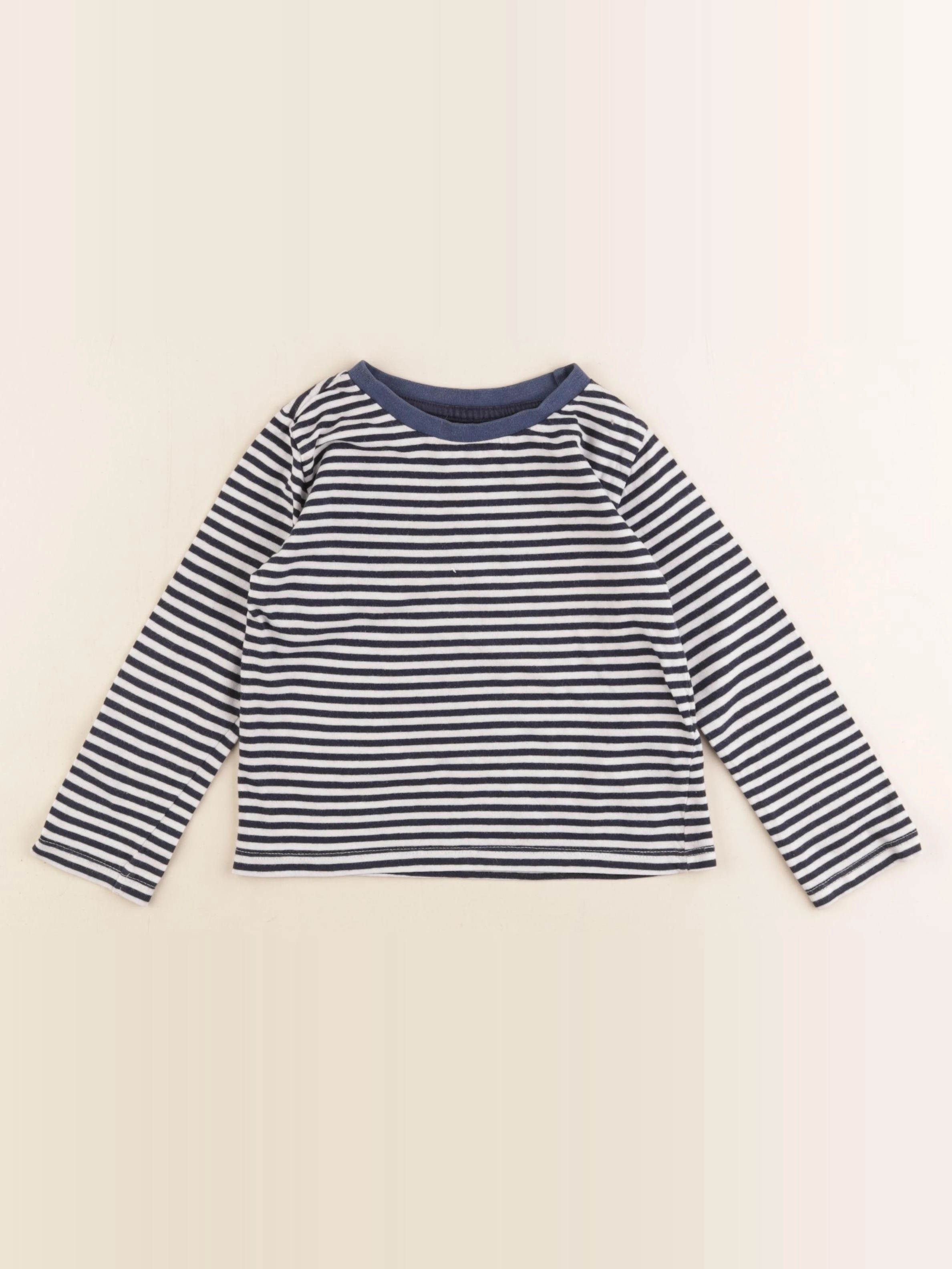 Vertbaudet - tee-shirt blanc, bleu - 3 ans