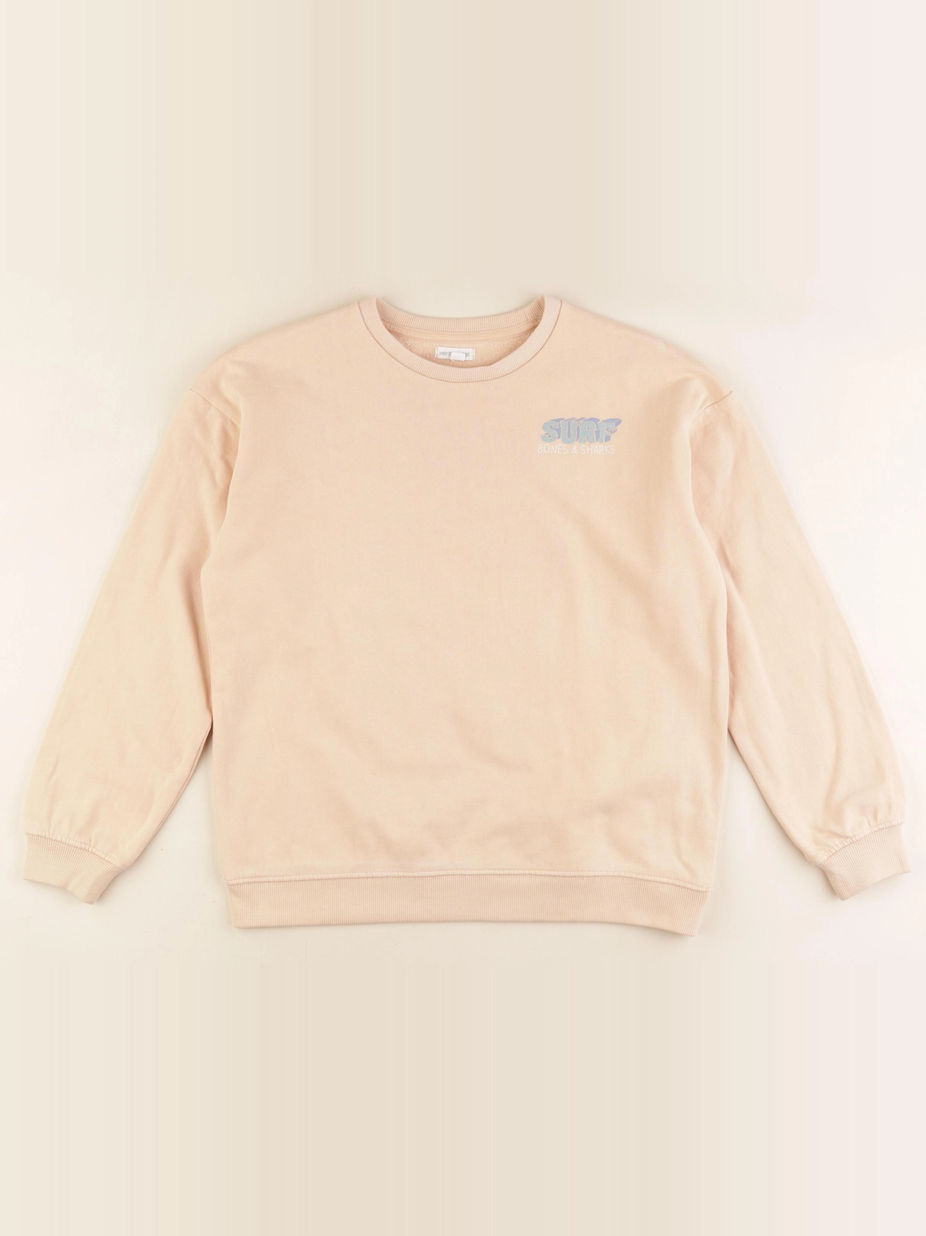 Vertbaudet - sweat imprimé au dos orange - 12 ans