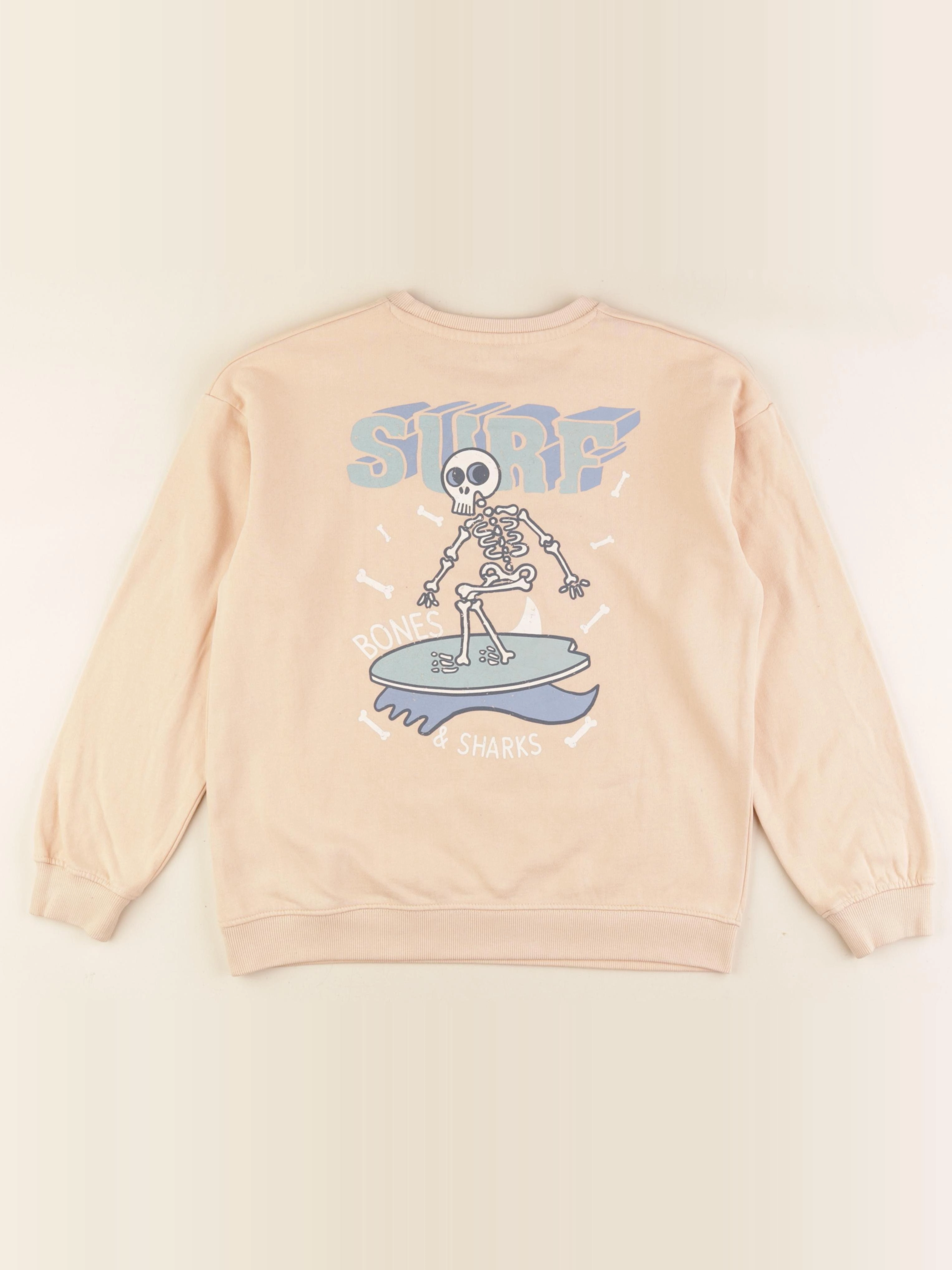 Vertbaudet - sweat imprimé au dos orange - 12 ans