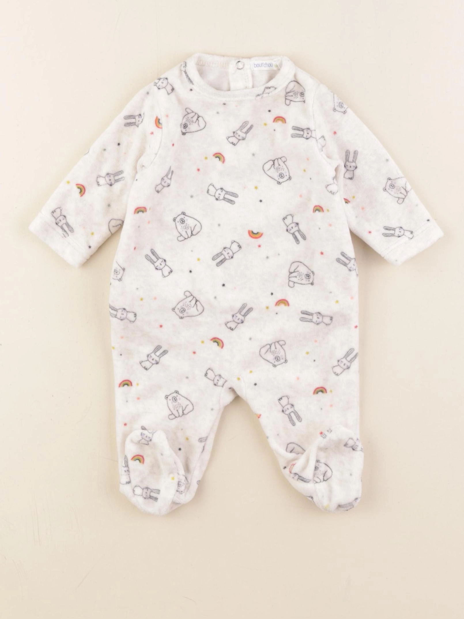 Boutchou - pyjama velours beige - 1 mois