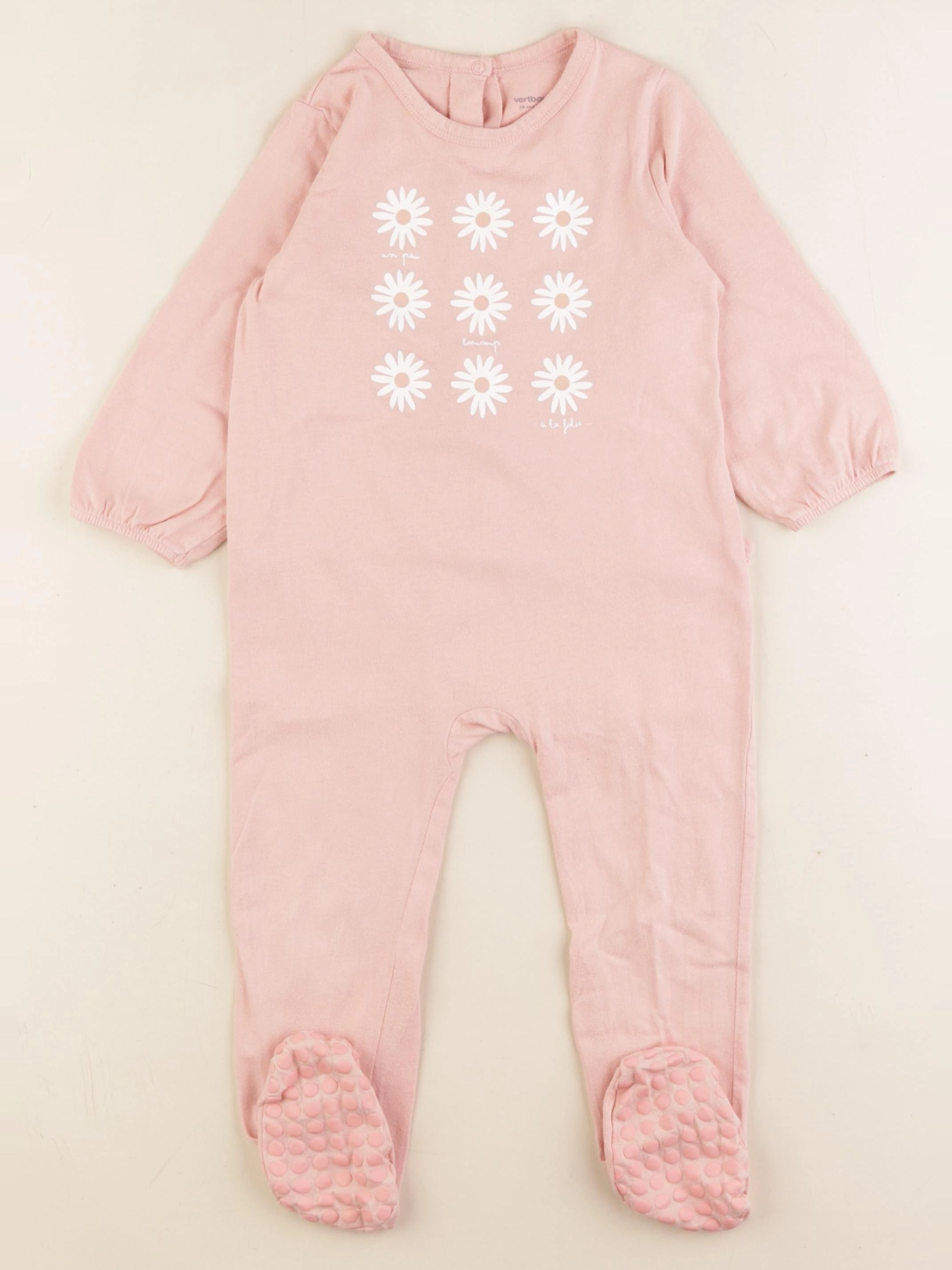 Vertbaudet - pyjama coton rose - 24 mois