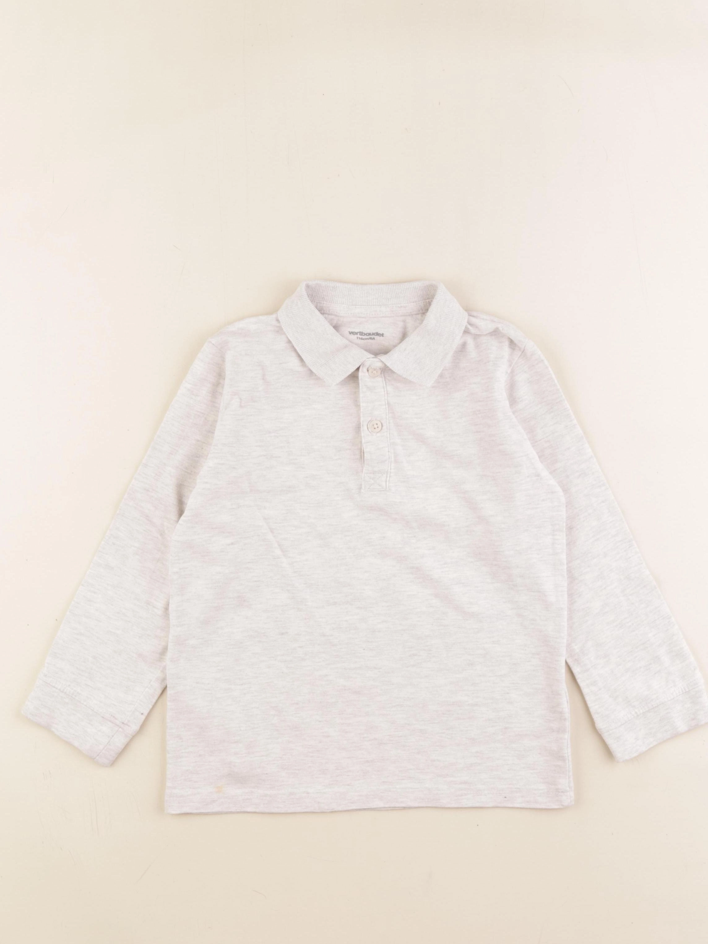 Vertbaudet - polo gris - 6 ans
