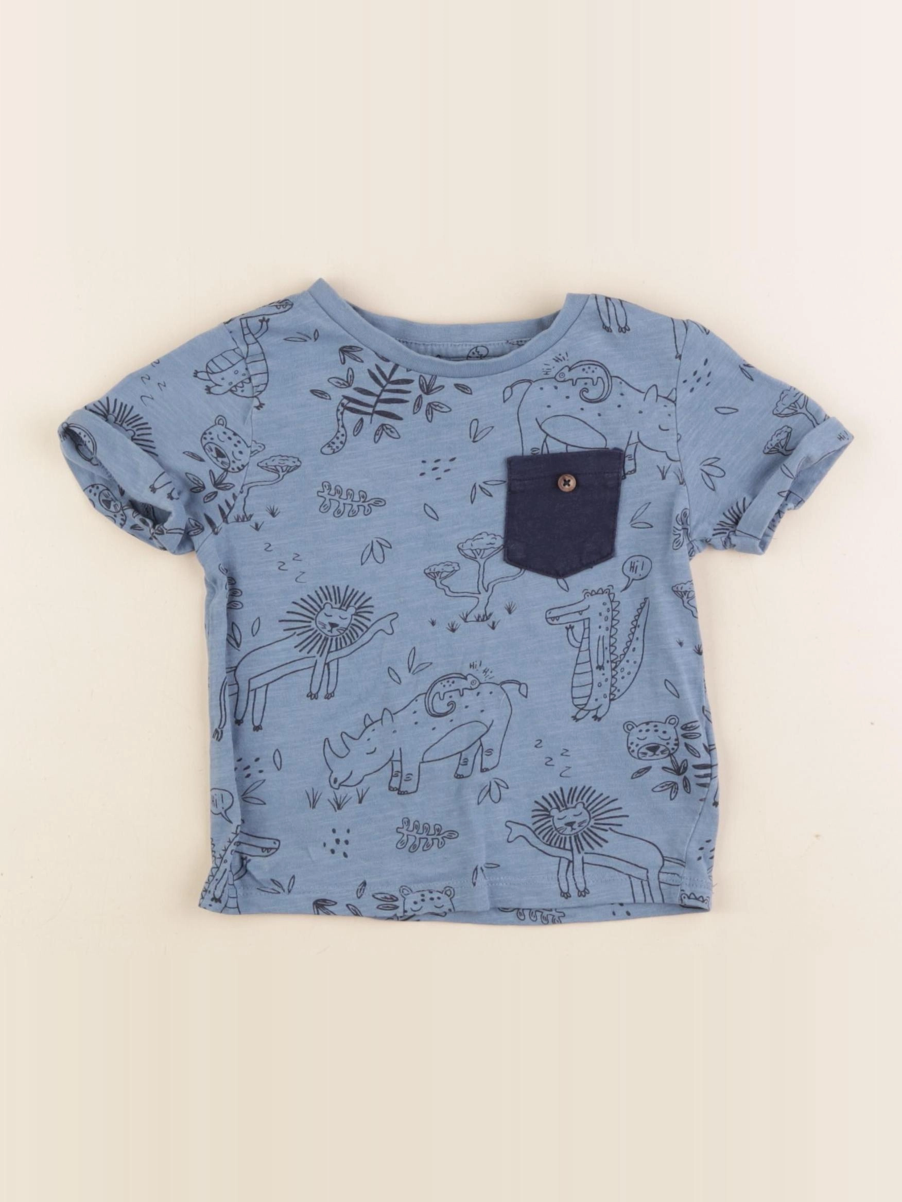 Vertbaudet - tee-shirt bleu - 24 mois