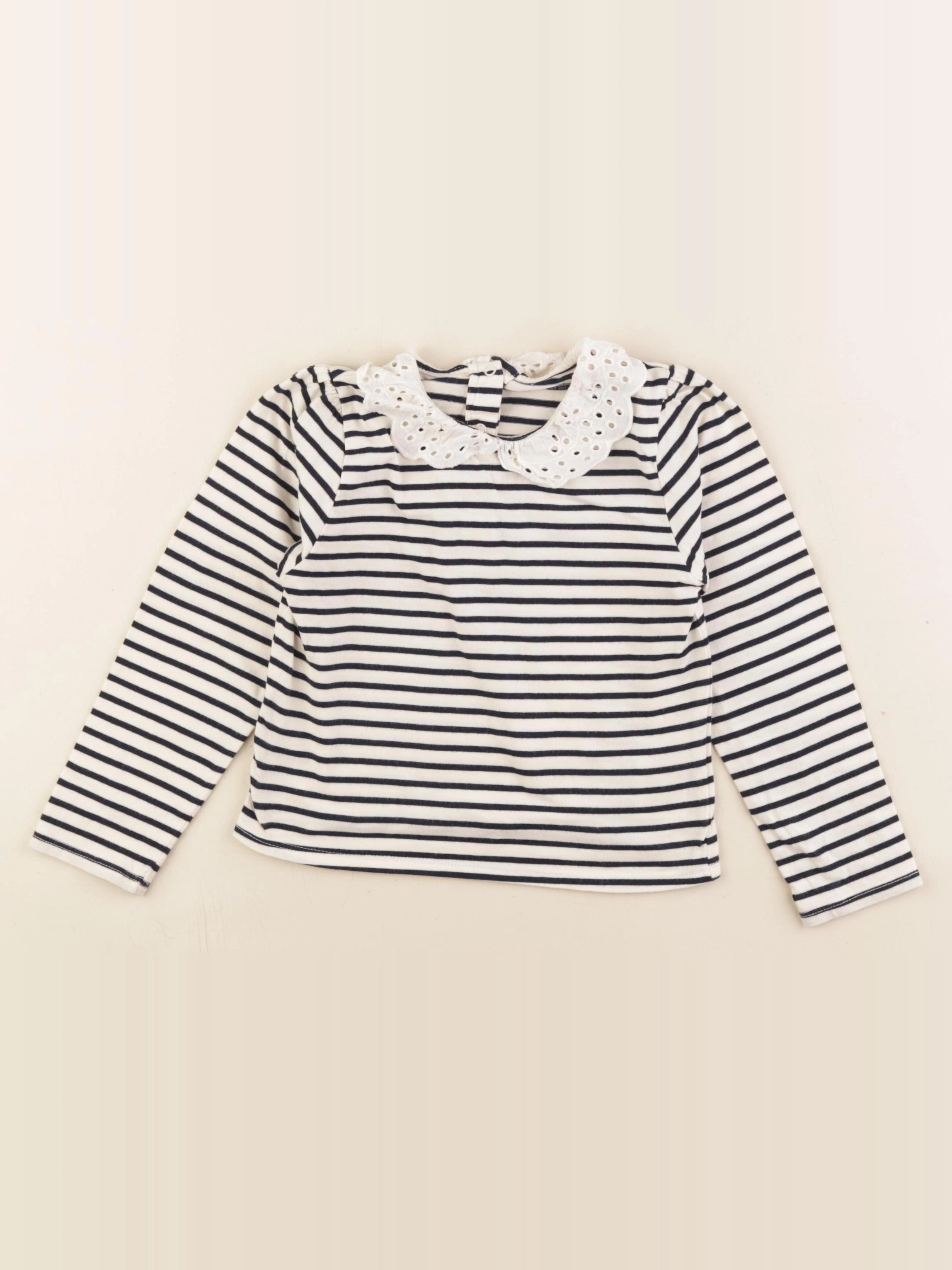 Vertbaudet - tee-shirt blanc, bleu - 3 ans