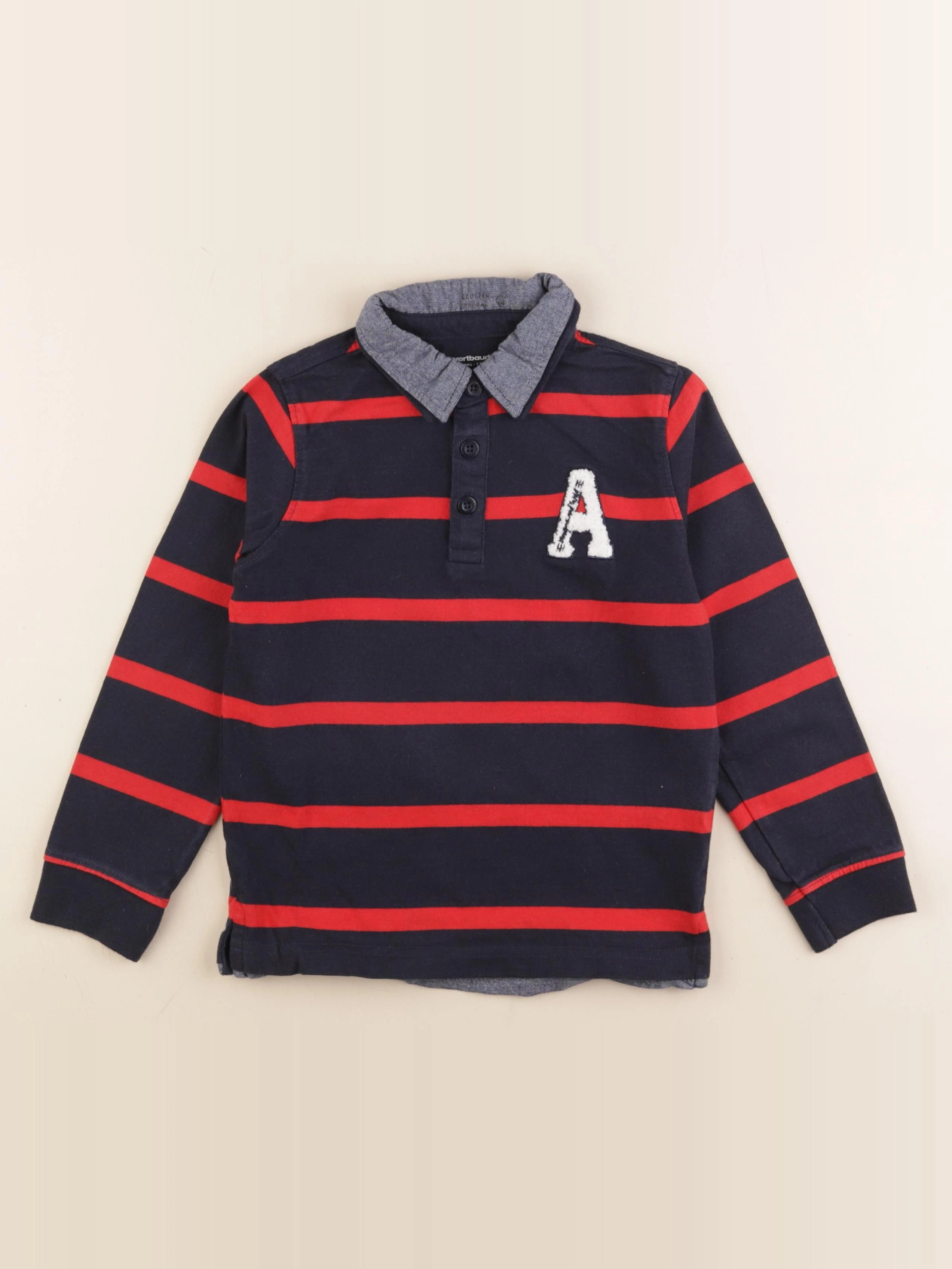 Vertbaudet - polo bleu - 8 ans