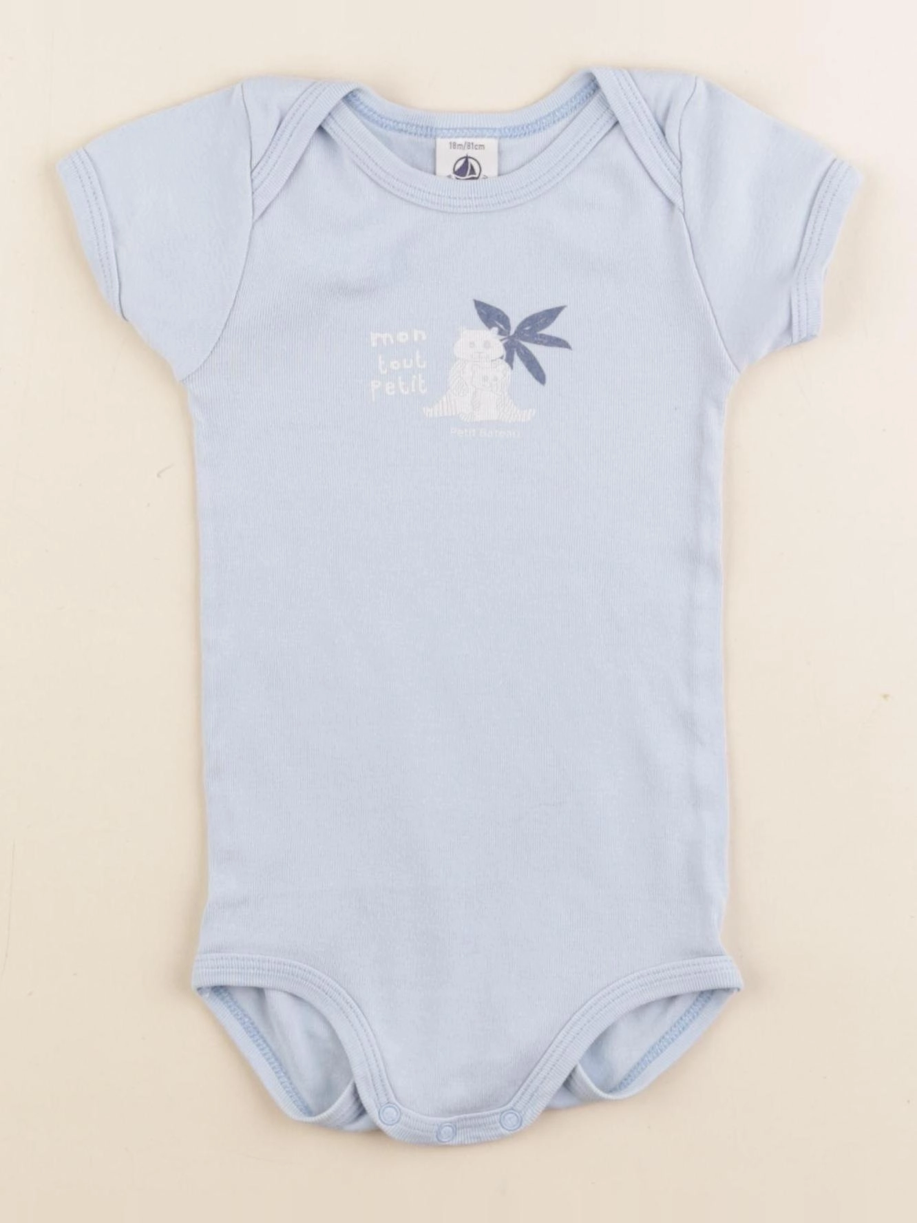 Petit Bateau - body bleu - 18 mois