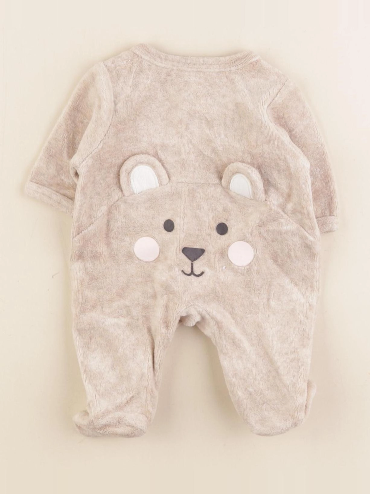 Vertbaudet - pyjama velours beige - Prématuré