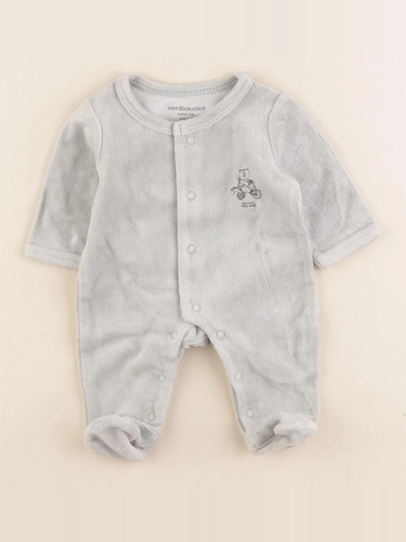 Vertbaudet - pyjama velours vert - Prématuré