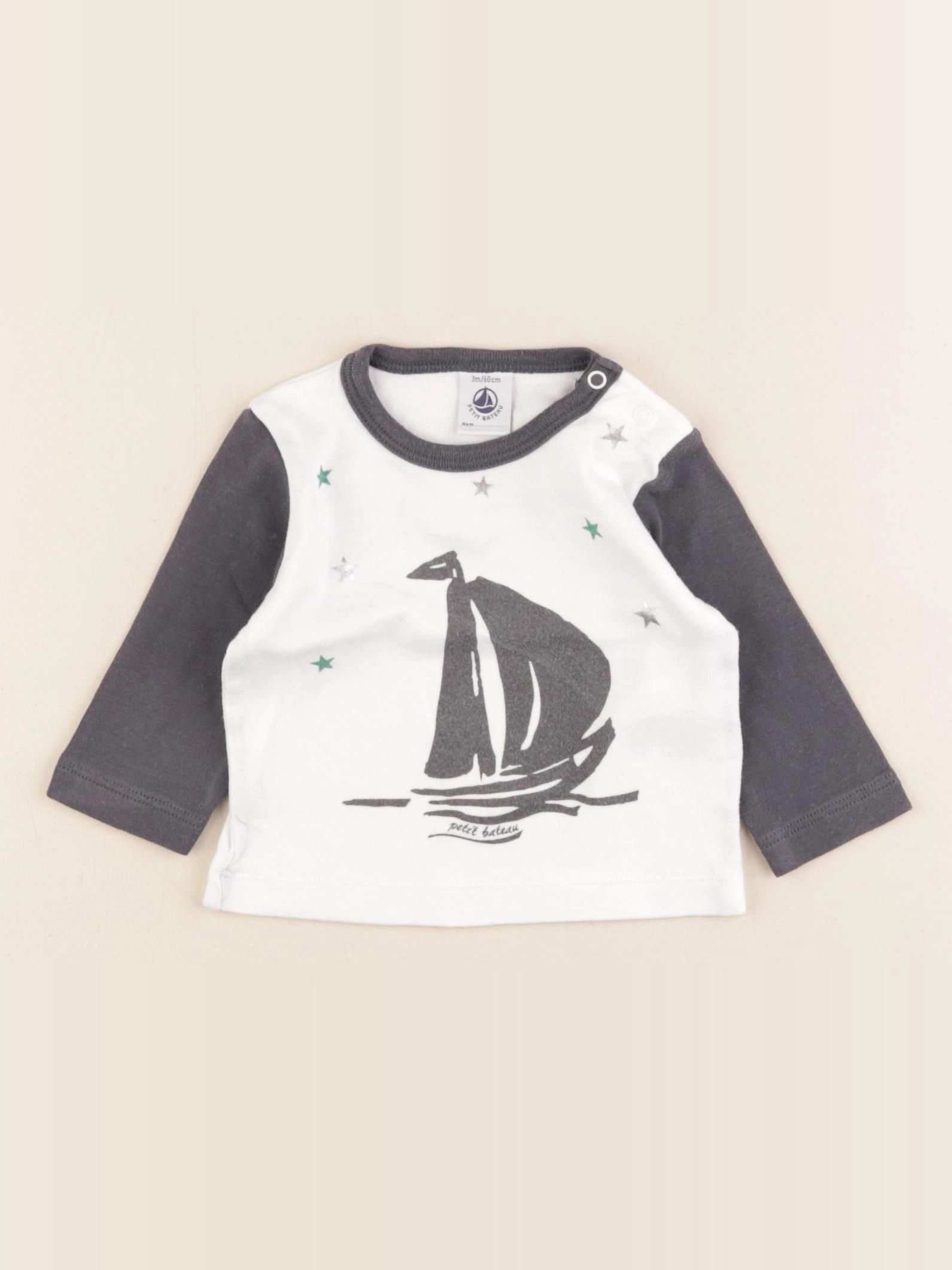 Petit Bateau - tee-shirt blanc - 3 mois