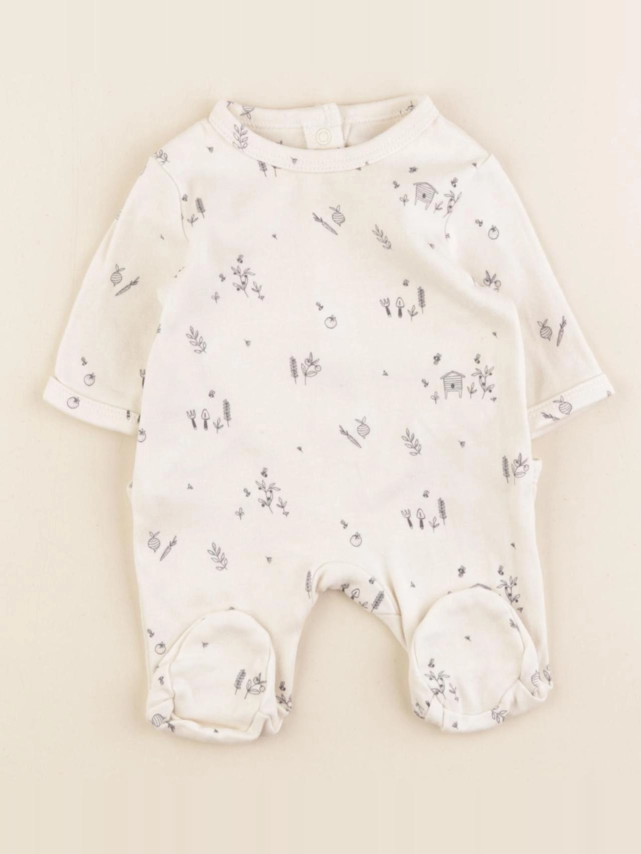 Vertbaudet - pyjama coton beige - 0 mois