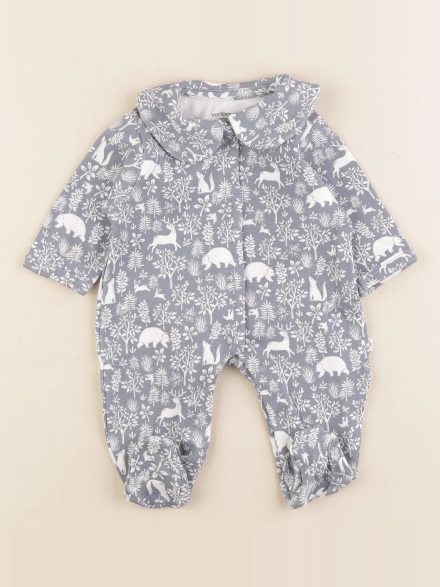 Vertbaudet - pyjama coton bleu - 0 mois