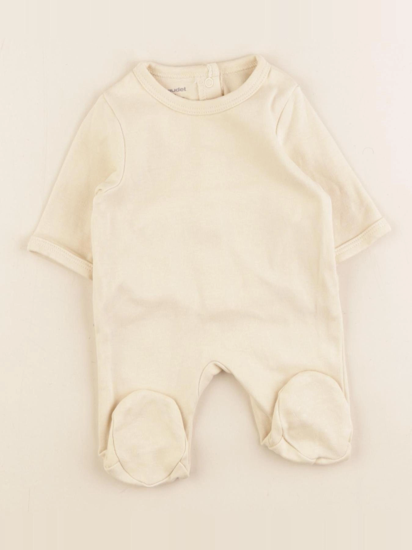 Vertbaudet - pyjama coton beige - 0 mois