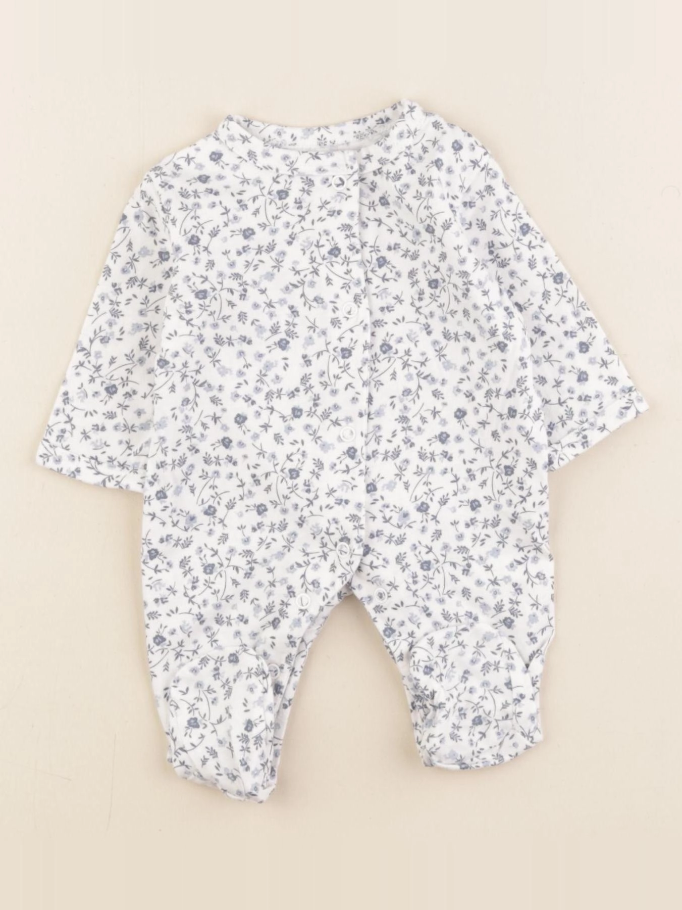 Vertbaudet - pyjama coton bleu - 0 mois