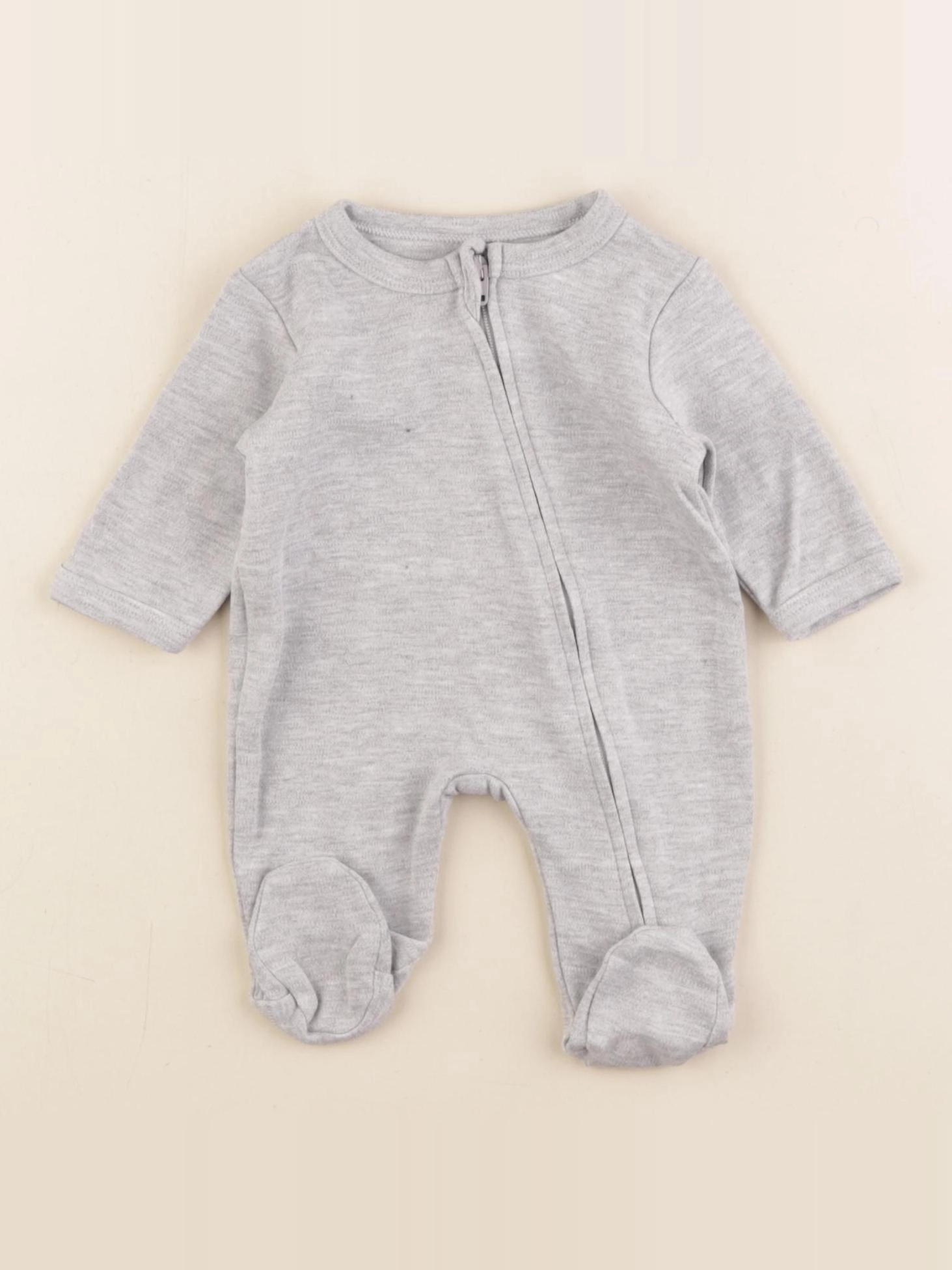 Vertbaudet - pyjama coton gris - 0 mois