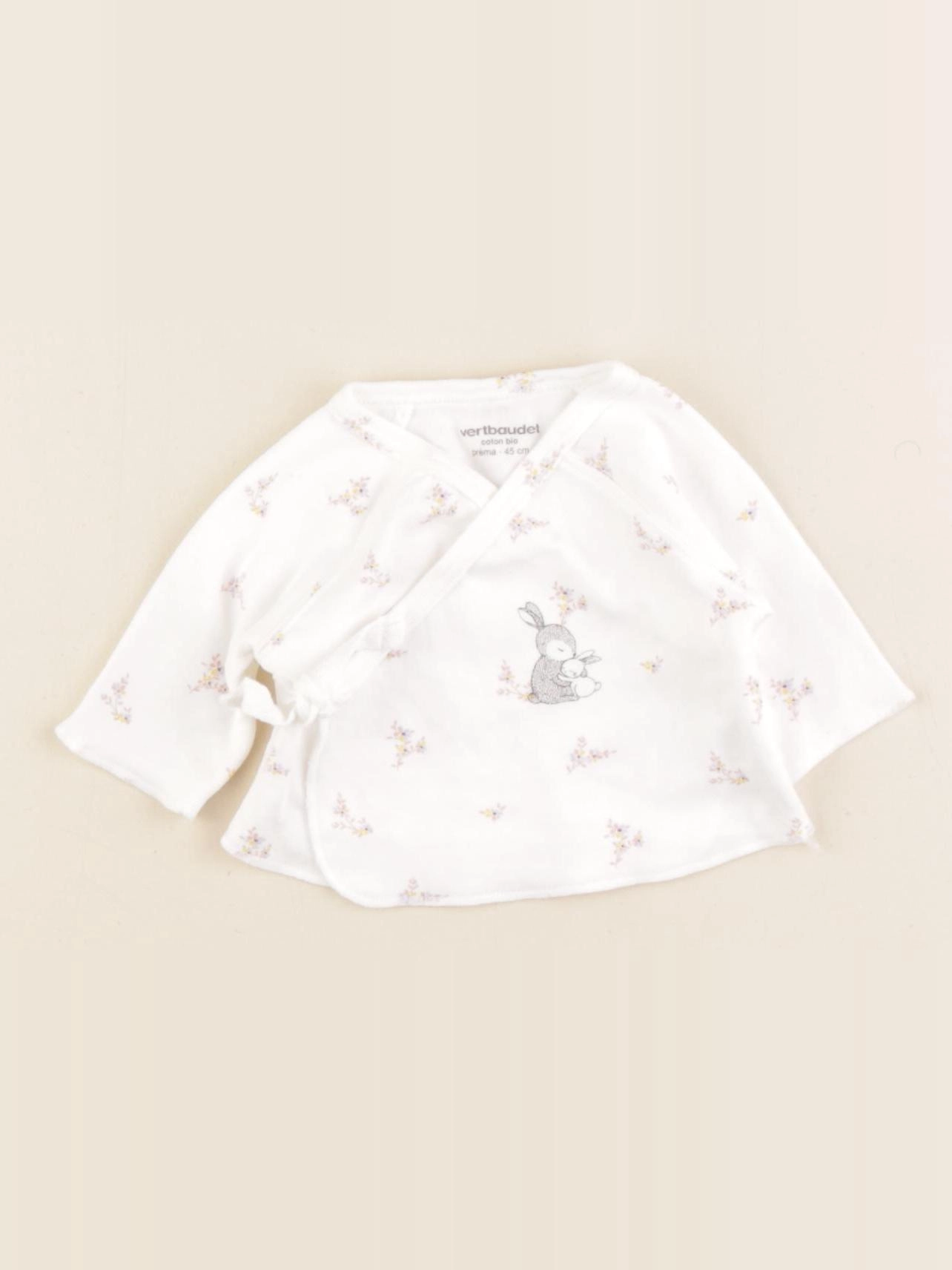 Vertbaudet - tee-shirt blanc, rose - Prématuré