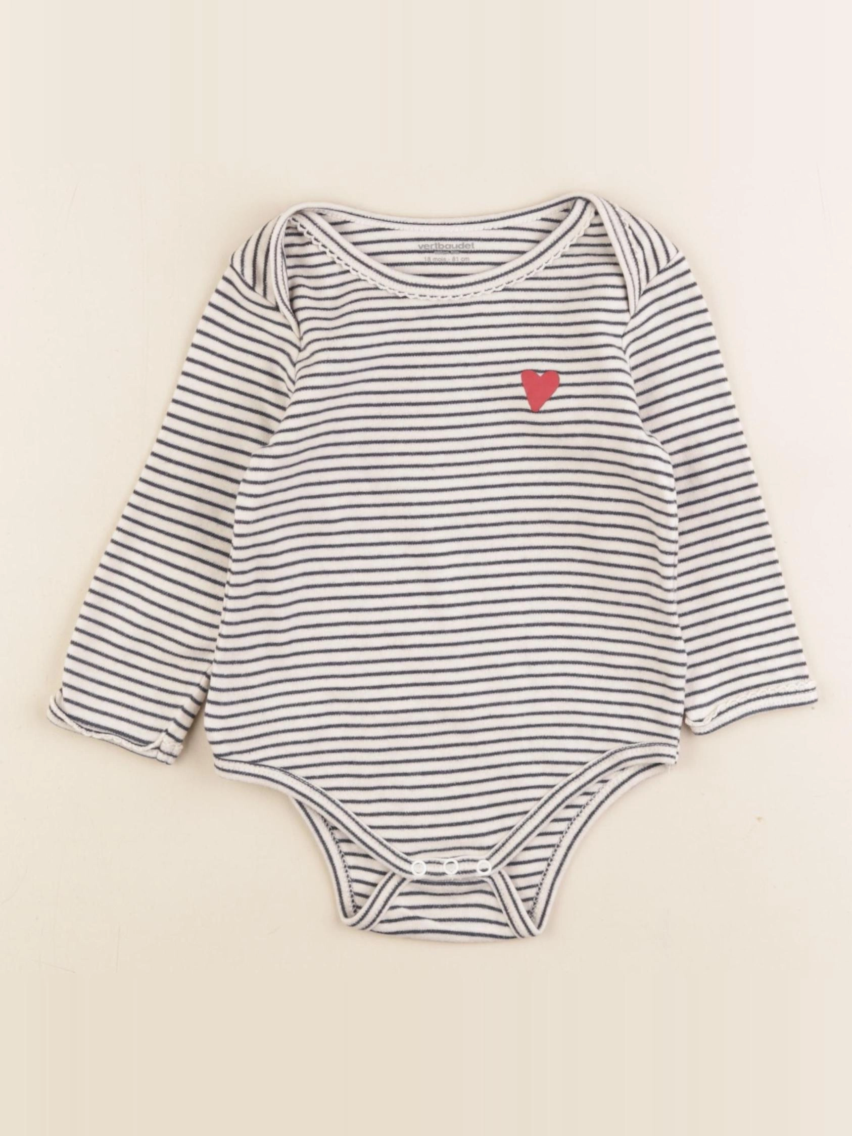 Vertbaudet - body bleu, beige - 18 mois