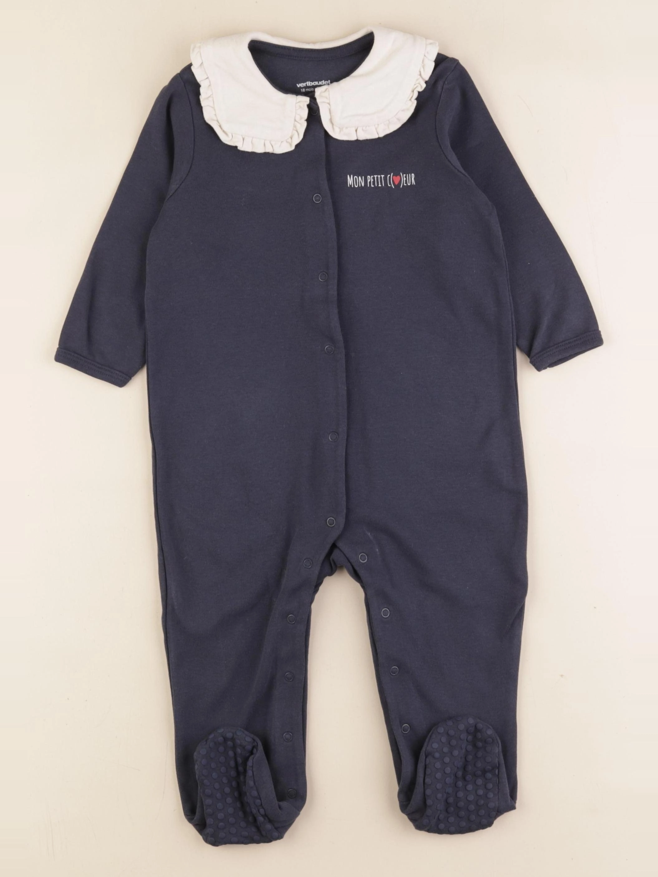 Vertbaudet - pyjama coton bleu - 18 mois